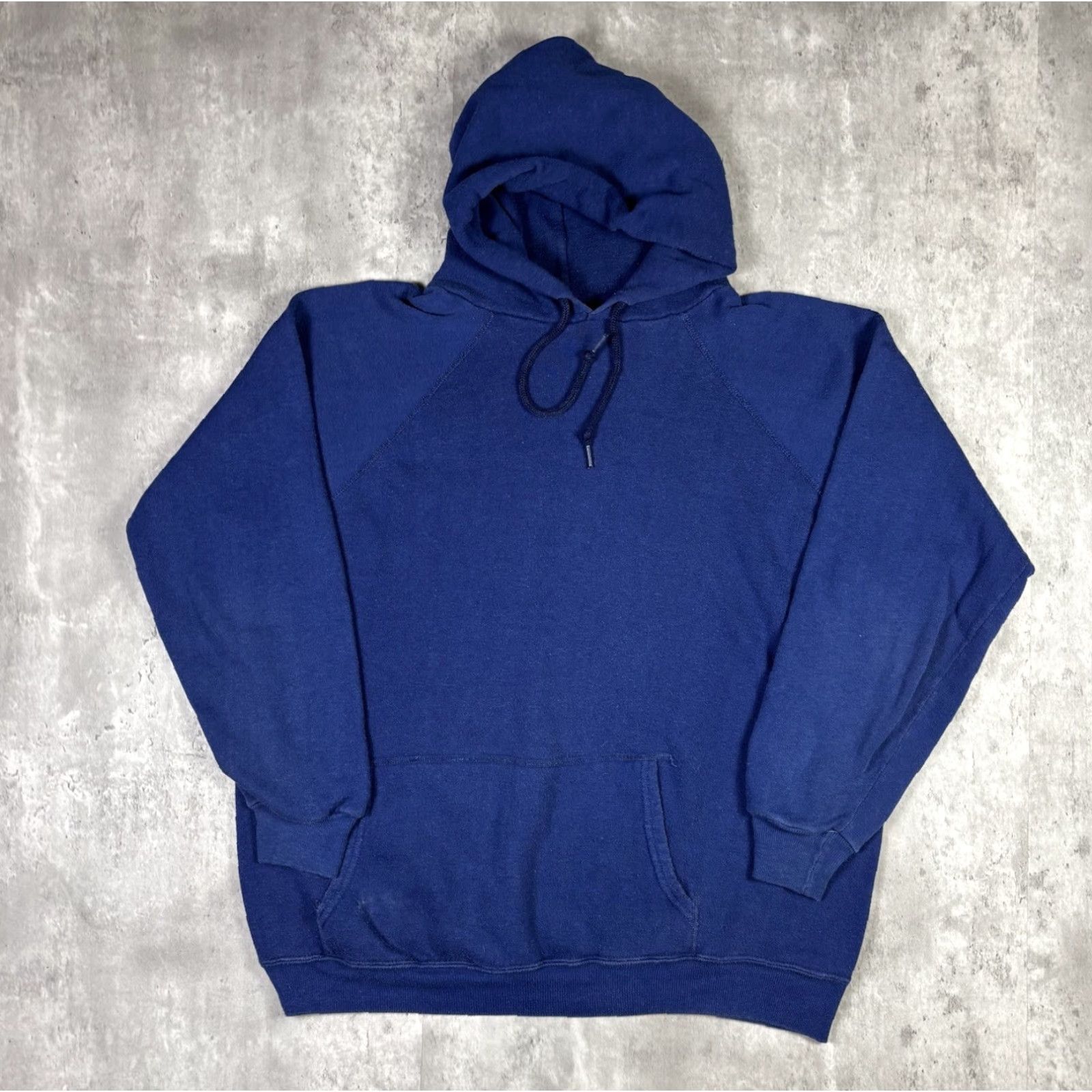 Vintage VINTAGE Navy Blue Blank Pullover Hoodie Raglin Mens M size Hoodie Size US M / EU 48-50 / 2 - 2 Thumbnail