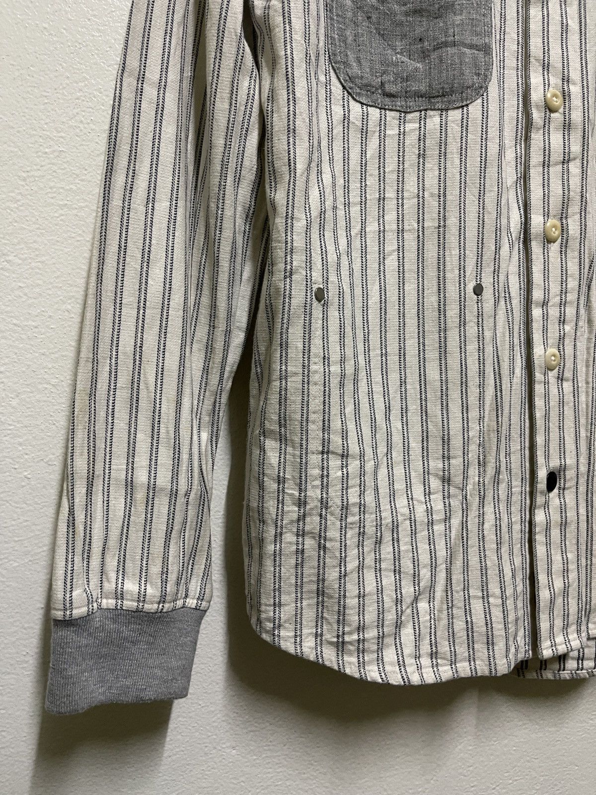 Japanese Brand × STUDIOUS Studious Pocket Shirt Striped Long Sleeve Size US M / EU 48-50 / 2 - 3 Thumbnail
