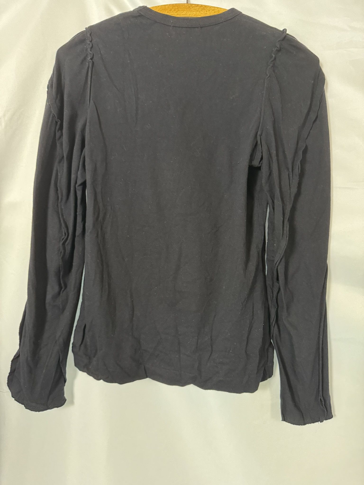 Comme des Garcons Comme des Garçons AD2003 Black Raw Edge Long Sleeve Top Size S / US 4 / IT 40 - 8 Thumbnail