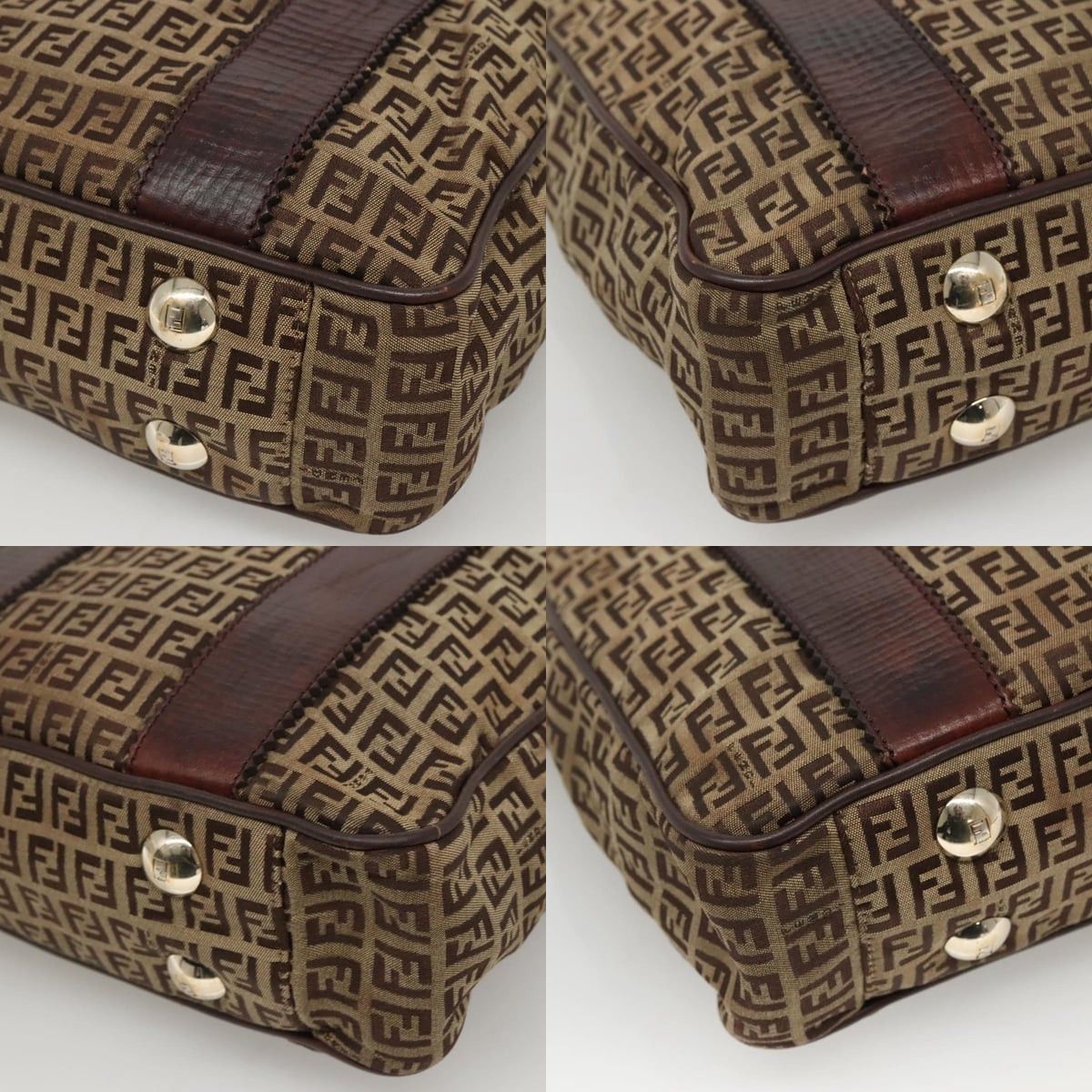 Fendi FENDI Zucchino Canvas Tote Bag Beige Gold Size ONE SIZE - 10 Thumbnail
