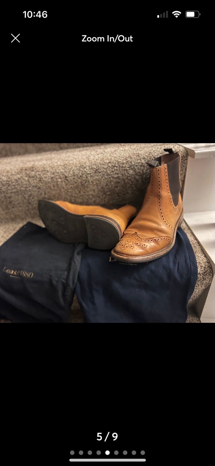 Loake Loake 1880 Thirsk Chelsea Boots UK Made – Tan Brogue – Rare Size US 10 / EU 43 - 5 Thumbnail
