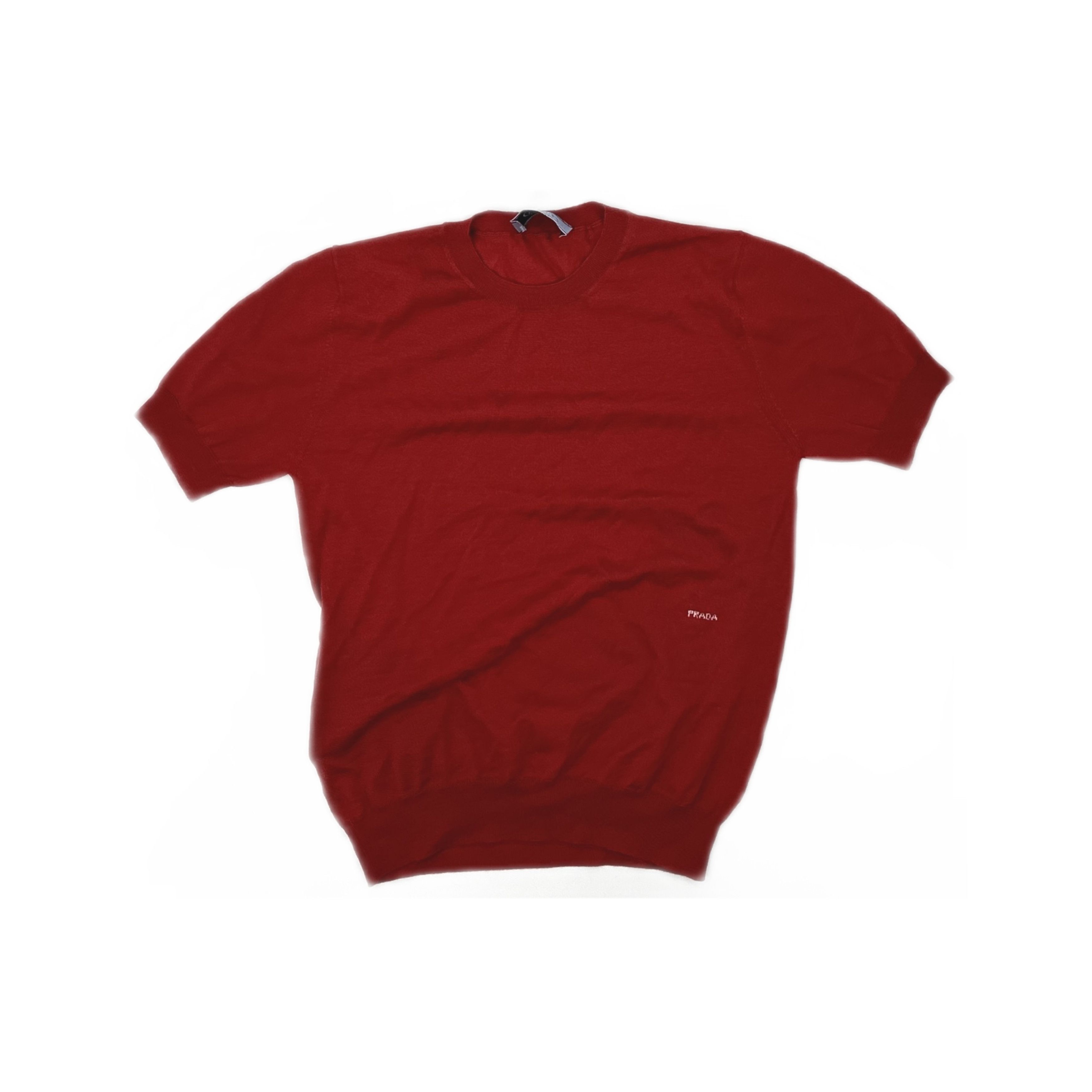 Prada Prada Red Knit Short Sleeve Top Size 38 Size XS / US 0-2 / IT 36-38 - 1 Thumbnail