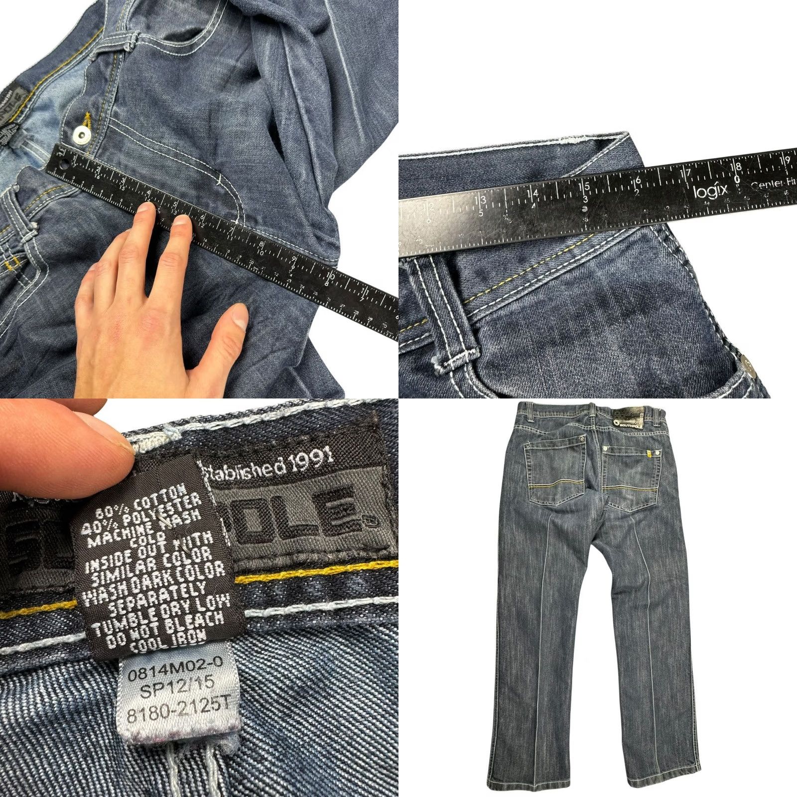 Southpole VINTAGE Southpole Jeans Mens 34x32 Y2K Pleated Baggy Stretch Denim Read* Jeans Mens Blue Denim 90s 2000s Boys Girls Size US 32 / EU 48 - 8 Thumbnail