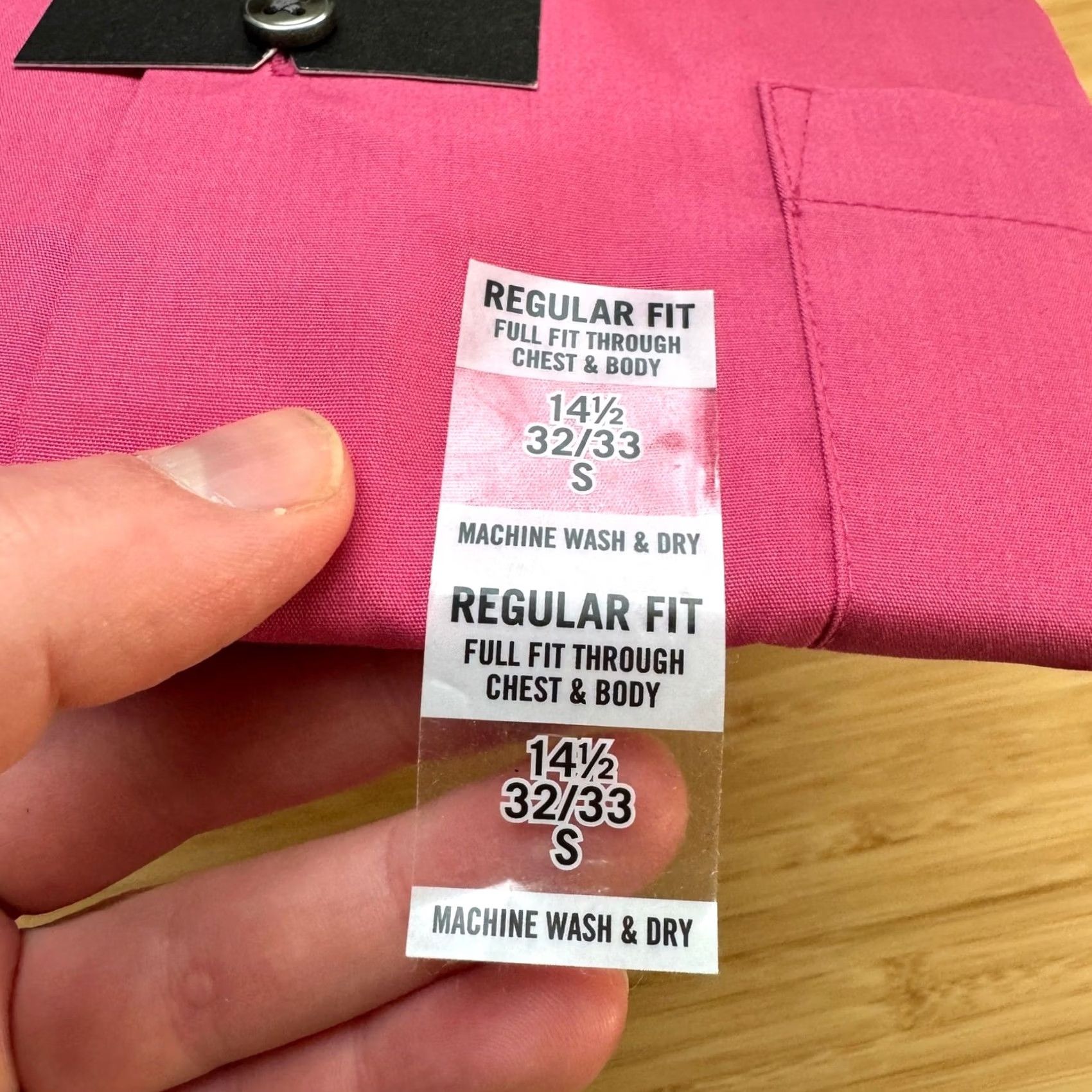 Van Heusen Van Heusen Regular Fit Wrinkle Free Poplin Dress Shirt Desert Rose 14.5 32/33 Size 40R - 4 Thumbnail
