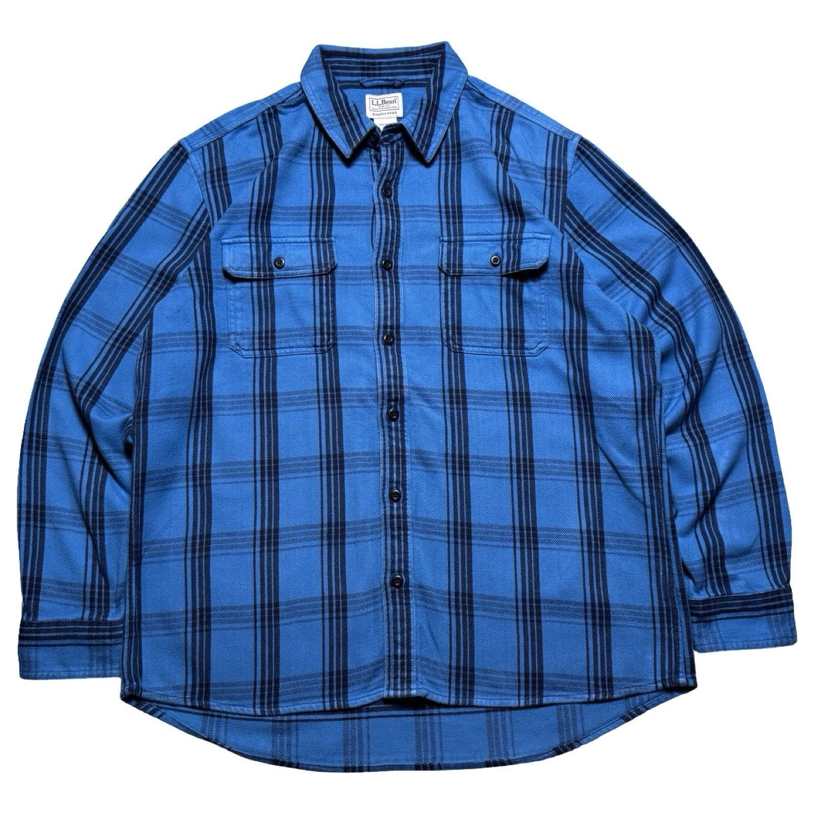 L.L. Bean LL Bean Button Shirt Mens L Blue Plaid Fleece Lined Flannel Size US M / EU 48-50 / 2 - 1 Thumbnail
