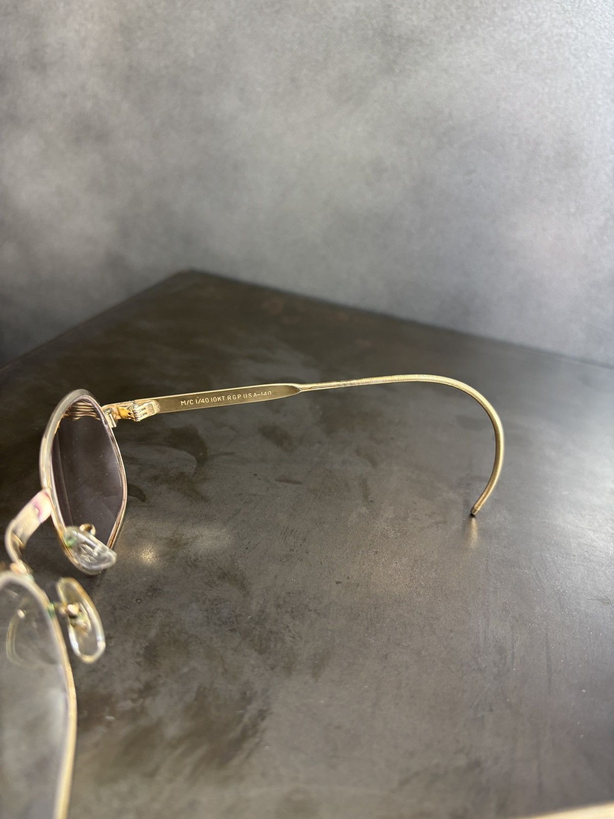 Vintage 1970s Eyeglasses Metal Full Rim 10k GF Hooked Vintage Frames Size ONE SIZE - 14 Thumbnail