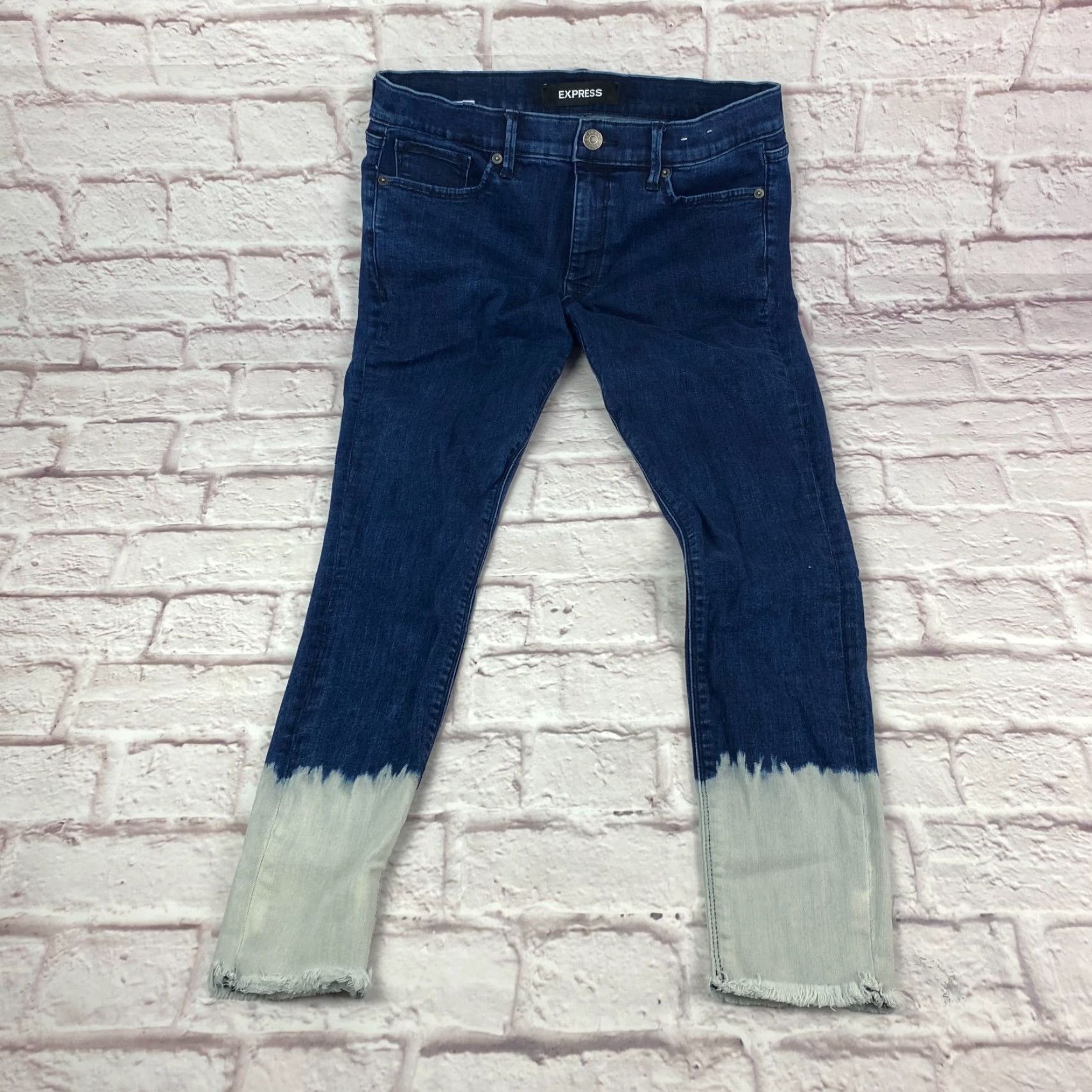 Express Express Jeans Ankle Denim Jeans Size 8 Regular Women Denim 8 Blue Jeans Distressed Comfort Stretch 27 in Inseam 9 __ Size 30" / US 8 / IT 44 - 3 Thumbnail