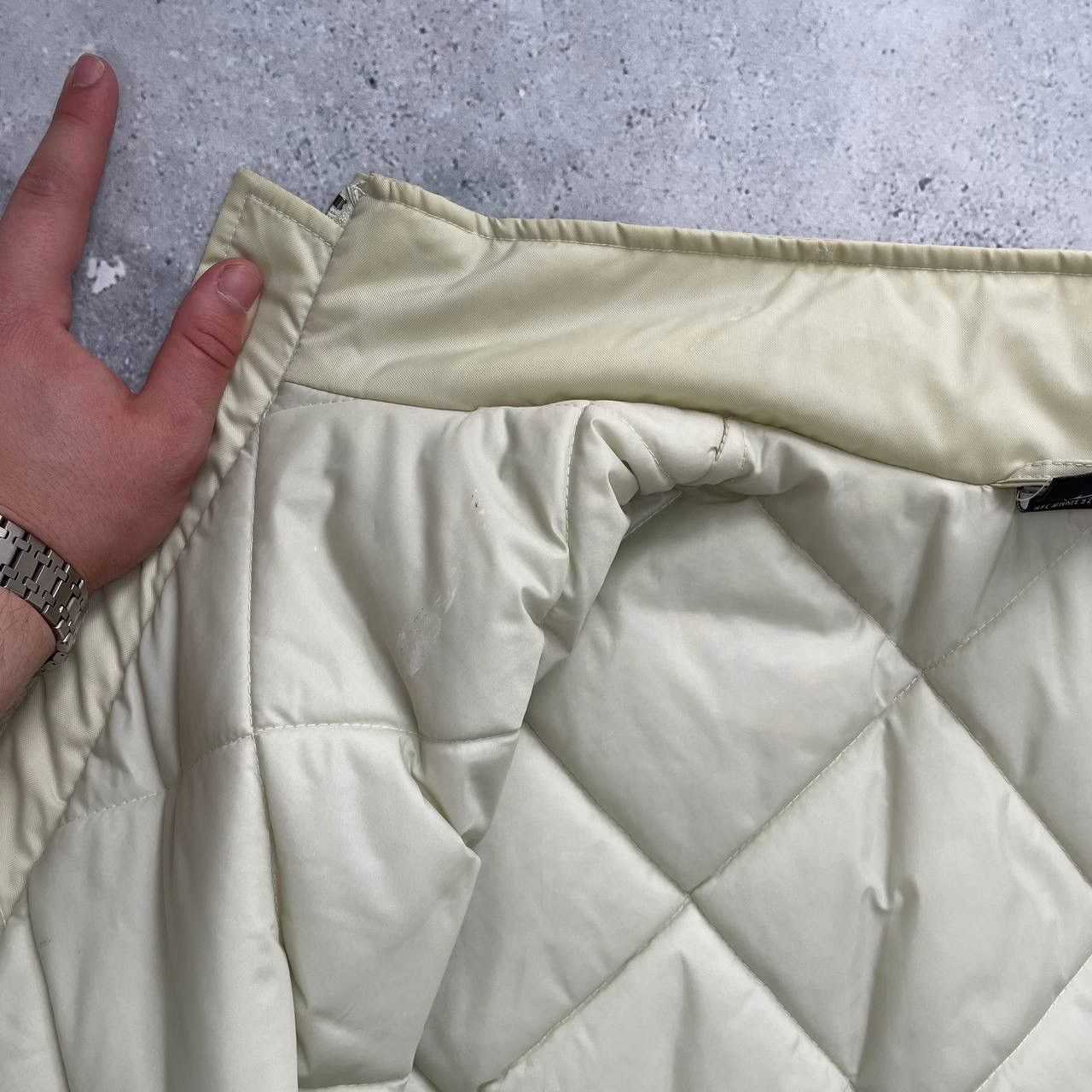 Nike × Vintage Vintage 2000s Nike Nylon Puffer Y2K Jacket Beige Size S Size US S / EU 44-46 / 1 - 19 Thumbnail