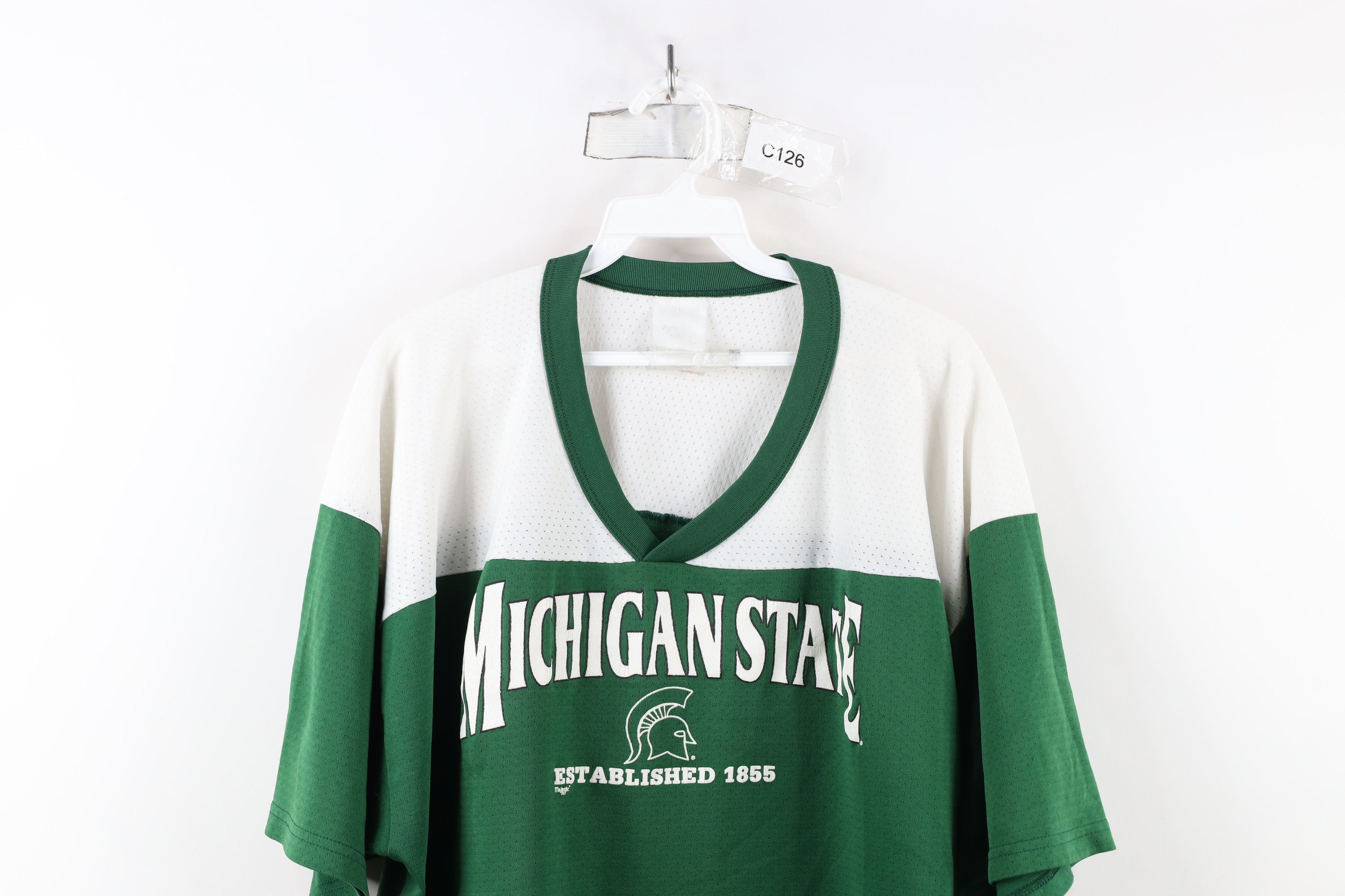 Majestic × Vintage Vintage 90s Majestic Michigan University Short Sleeve Jersey Size US XXL / EU 58 / 5 - 2 Thumbnail