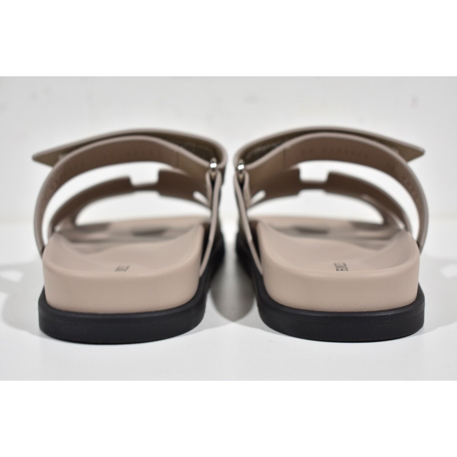 Hermes Hermes Chypre Sandal Beige Mastic Leather Black Logo Size US 12 / IT 42 - 11 Thumbnail
