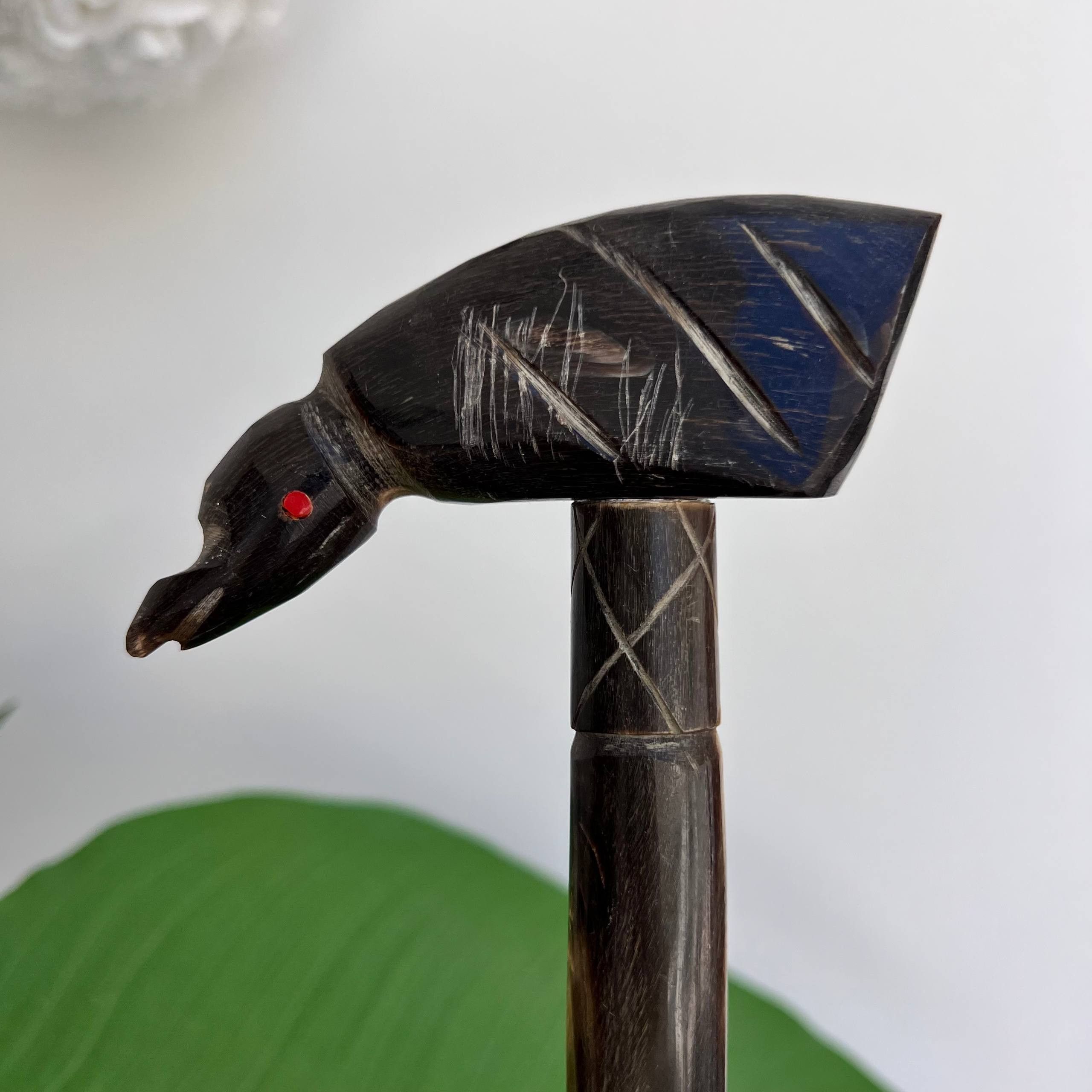 Vintage Vintage Handcrafted Walking Stick 83cm Bird Handle Horn Cane Size ONE SIZE - 2 Thumbnail