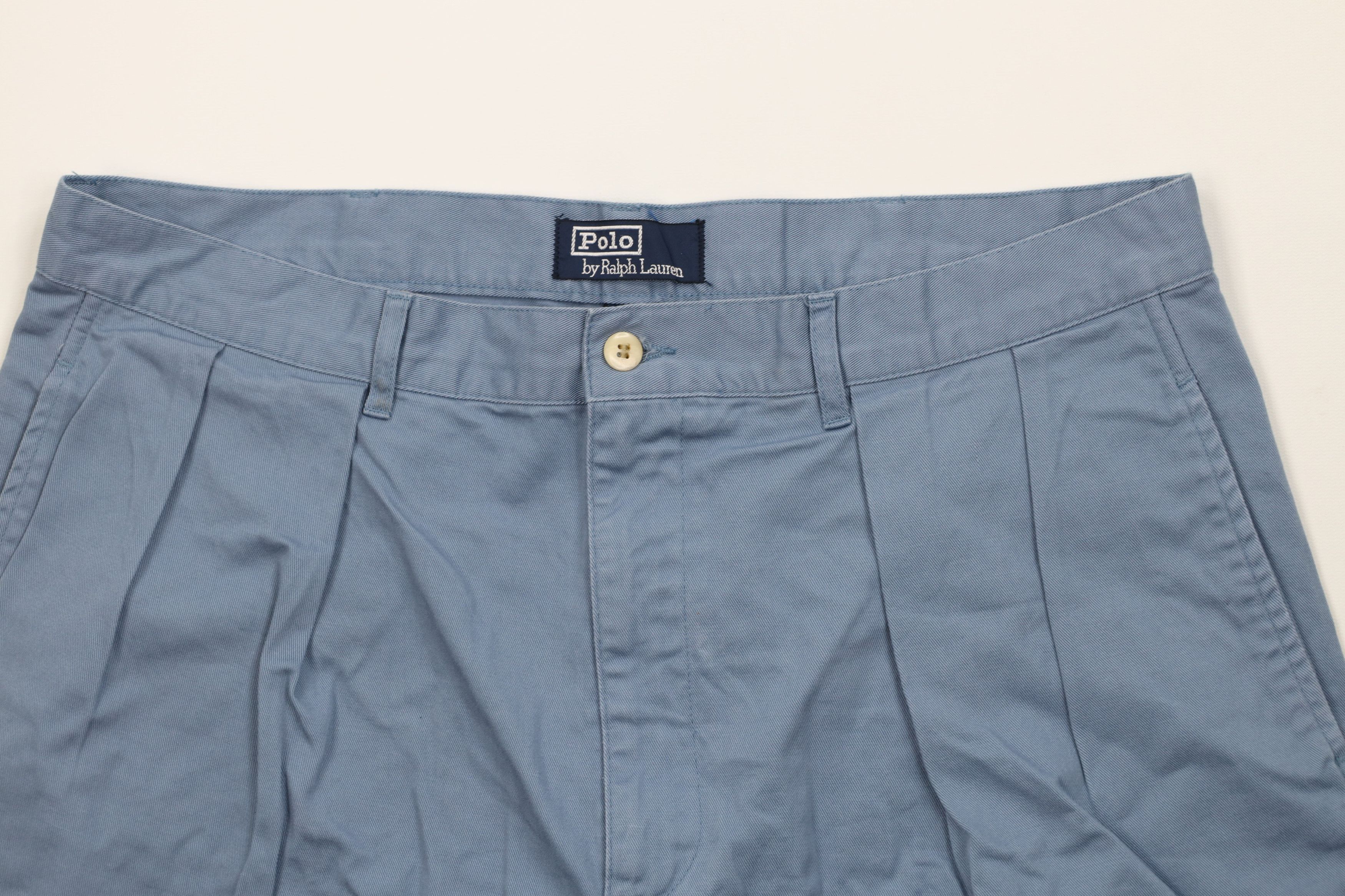 Ralph Lauren Vintage 90s Ralph Lauren Golf Chino Shorts Blue Cotton Size US 36 / EU 52 - 2 Thumbnail