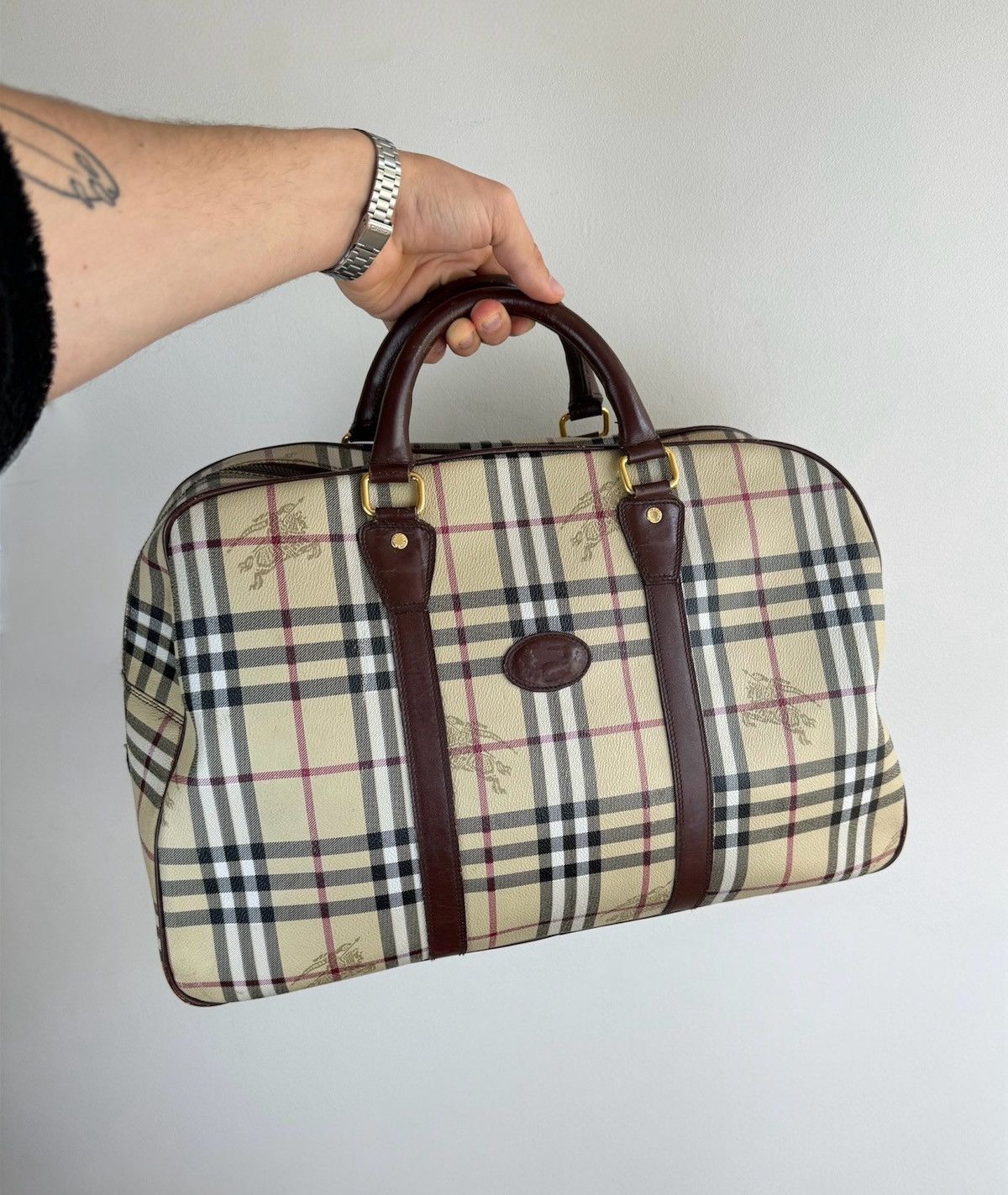 Burberry Vintage leather handbag Burberry Nova Check original item Size ONE SIZE - 3 Thumbnail