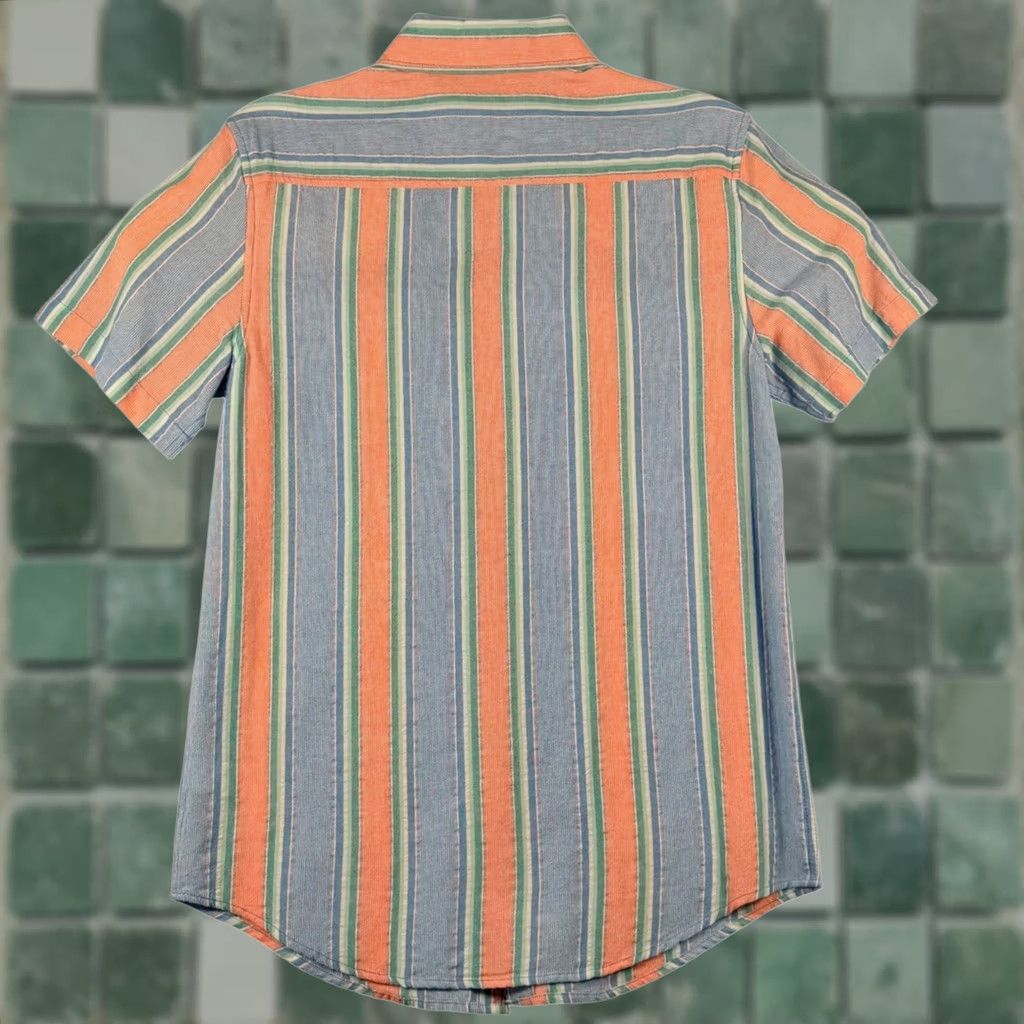 ASH Edgar Ash Mens S Short Sleeve Button Down Blue Striped Beach Shirt Size US S / EU 44-46 / 1 - 1 Thumbnail