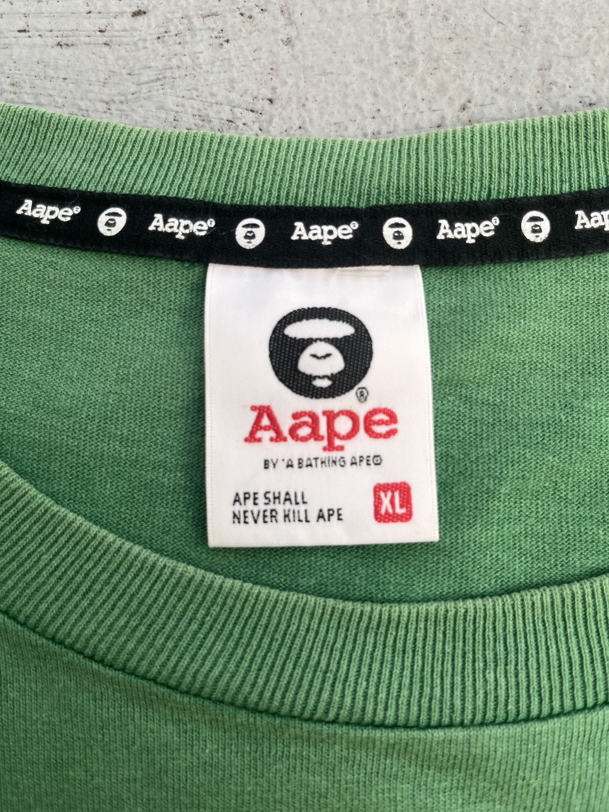 Aape × Bape BAPE AAPE NOW UNION GREEN TEE Y2K Size US XL / EU 56 / 4 - 3 Thumbnail