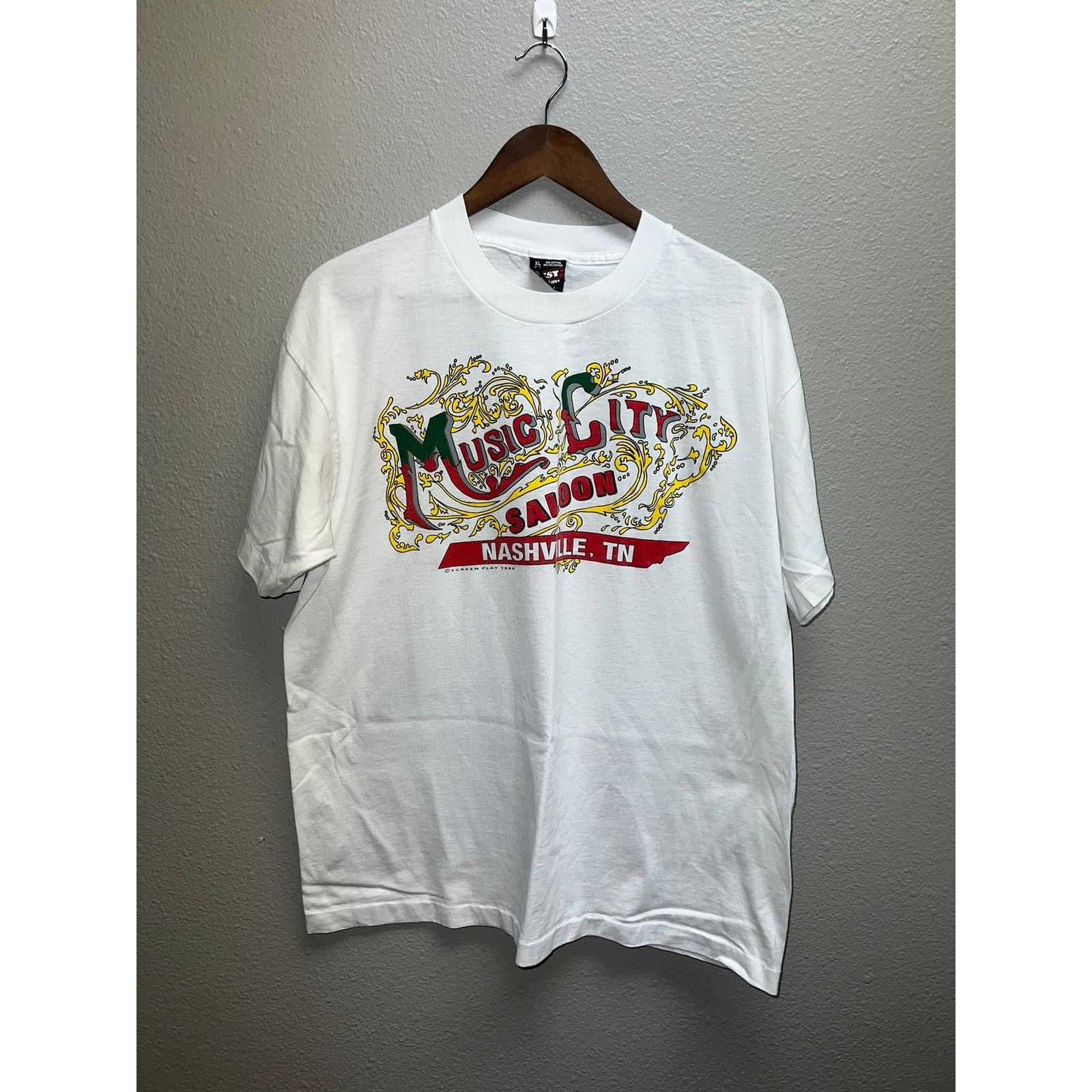 Fruit Of The Loom Vintage Music City Shirt Saloon Nashville TN Tee 90s 1994 XL Size US XL / EU 56 / 4 - 1 Thumbnail