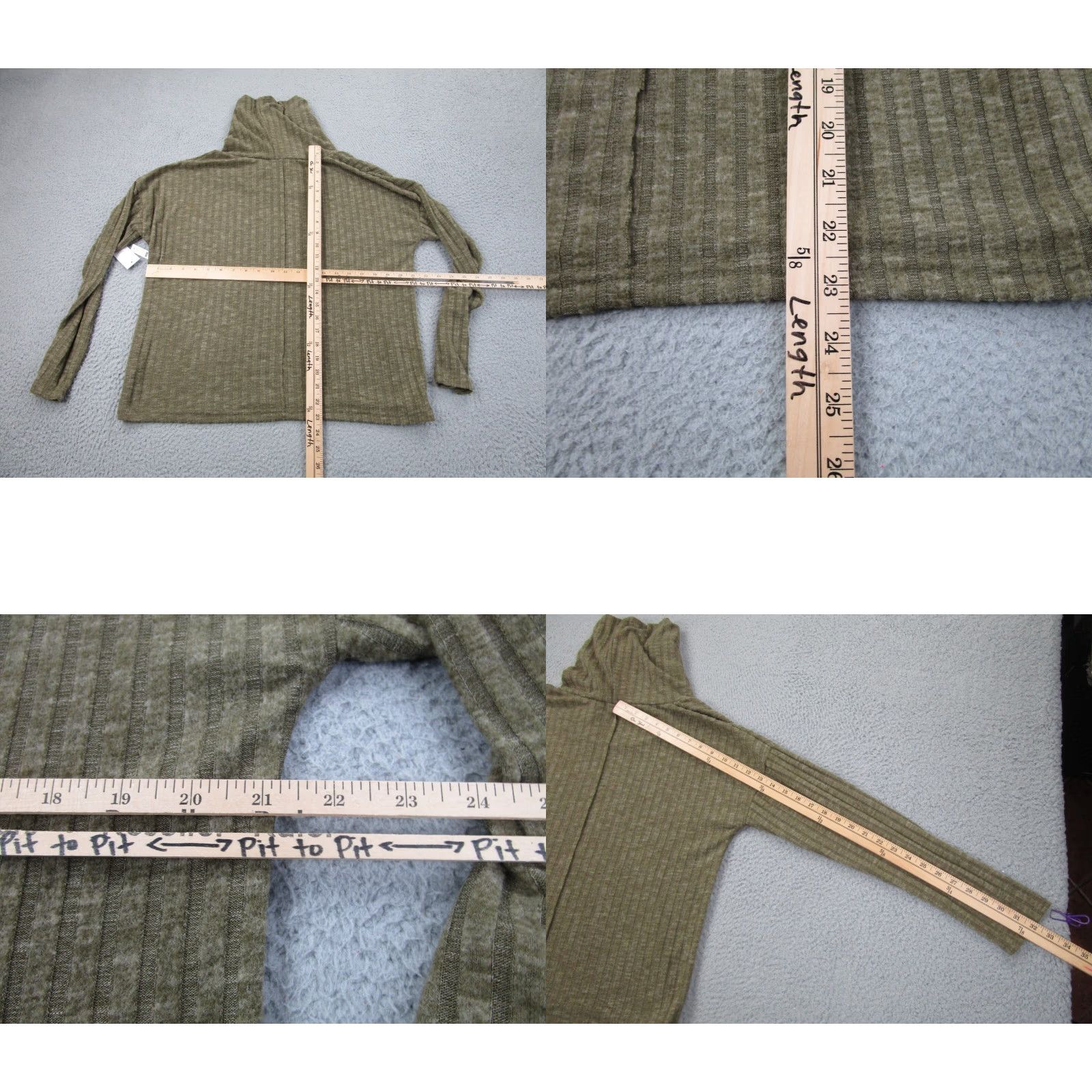 Vintage BP Sweater Womens XL Green Ribbed Knit Cowl Neck Pullover quiet luxury old money Size XL / US 12-14 / IT 48-50 - 8 Thumbnail