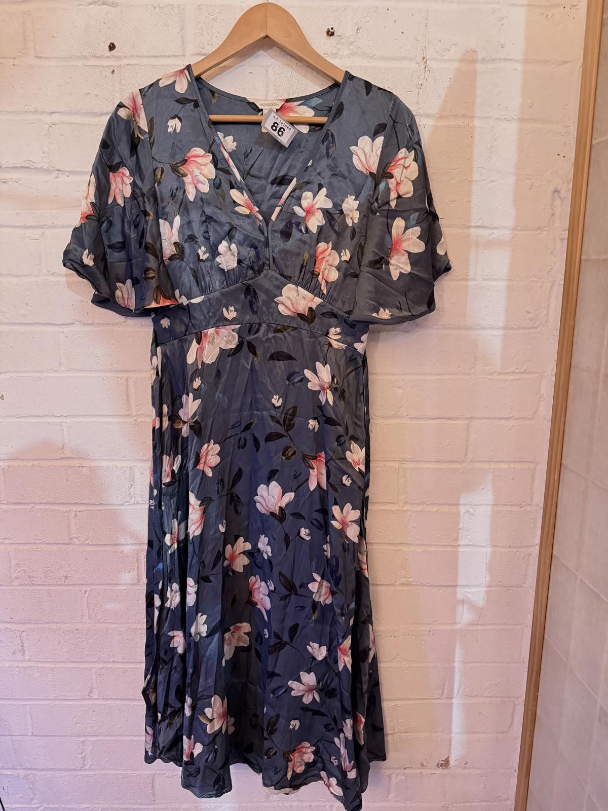 Unknown London Floral Print Midi Dress with Puff Sleeves Size ONE SIZE - 1 Thumbnail