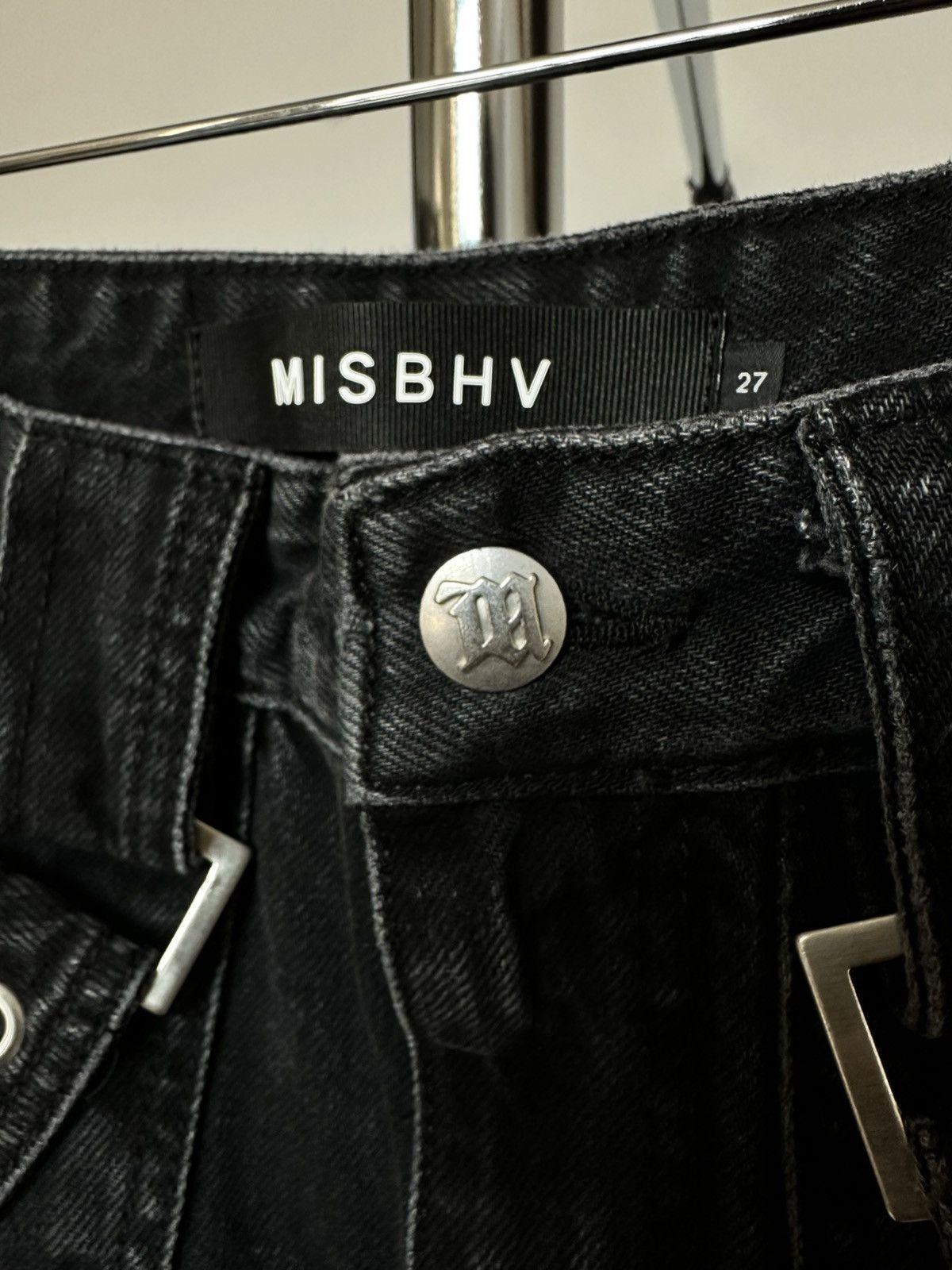 Misbhv MSBHV Black Cargo Denim Pants Size US 29 - 5 Thumbnail