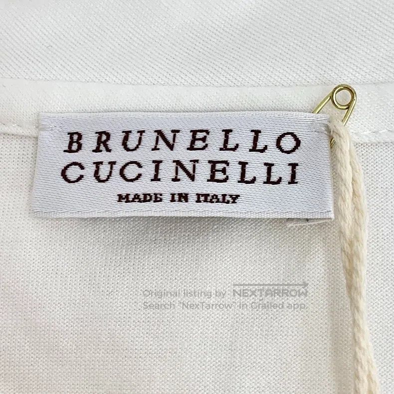Brunello Cucinelli Brunello Cucinelli White pocket sequined cotton round-neck Size XS / US 0-2 / IT 36-38 - 5 Thumbnail