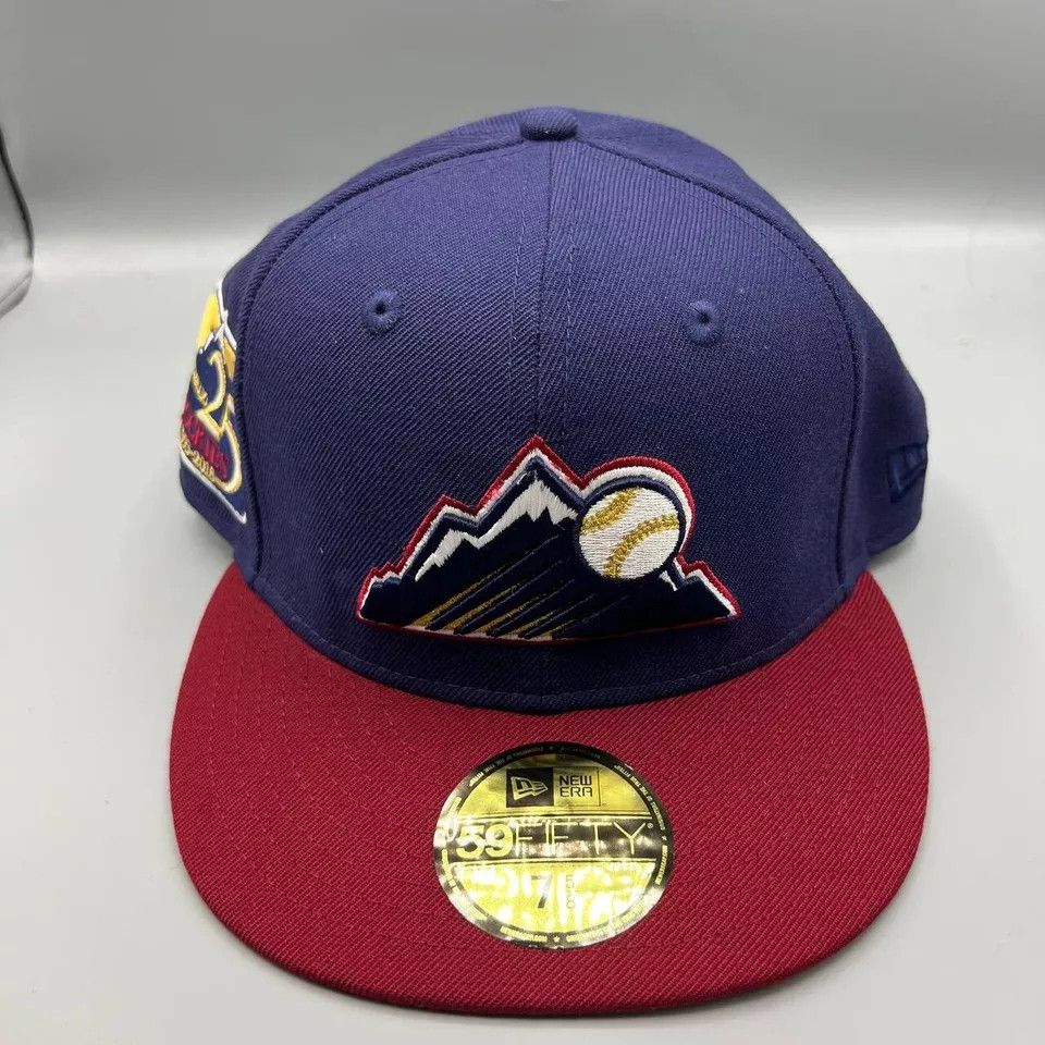 New Era Colorado Rockies Hat Men 7 5/8 Purple Red MLB Fitted Cap New Size ONE SIZE - 2 Thumbnail