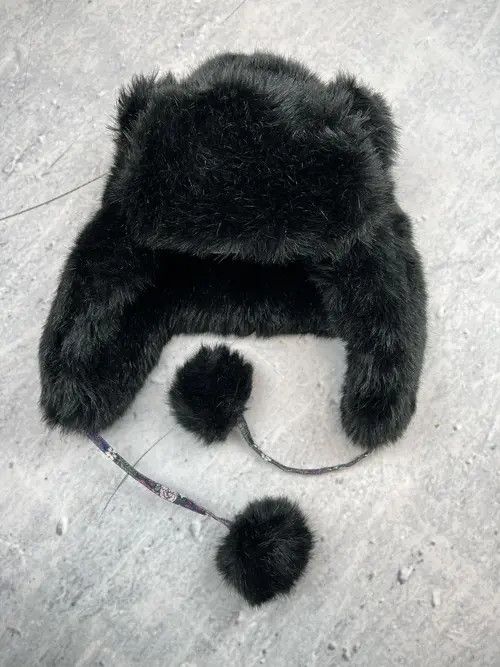 VIBE Avant-garde Trapped Fur ski hat with ears Lil Yachty style Size ONE SIZE - 1 Thumbnail