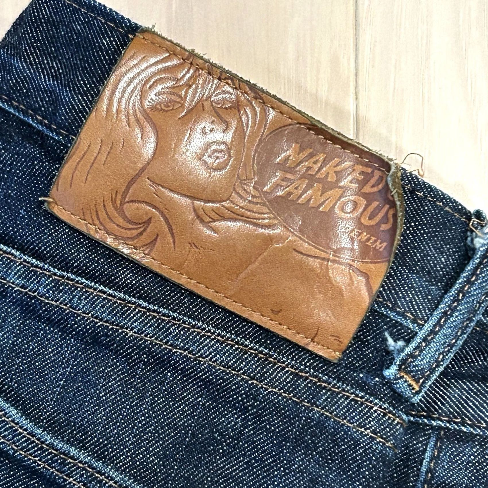 Vintage Naked & Famous Denim Super Skinny Guy Selvedge Blue Jeans Men’s 29x33 Size US 29 - 4 Thumbnail