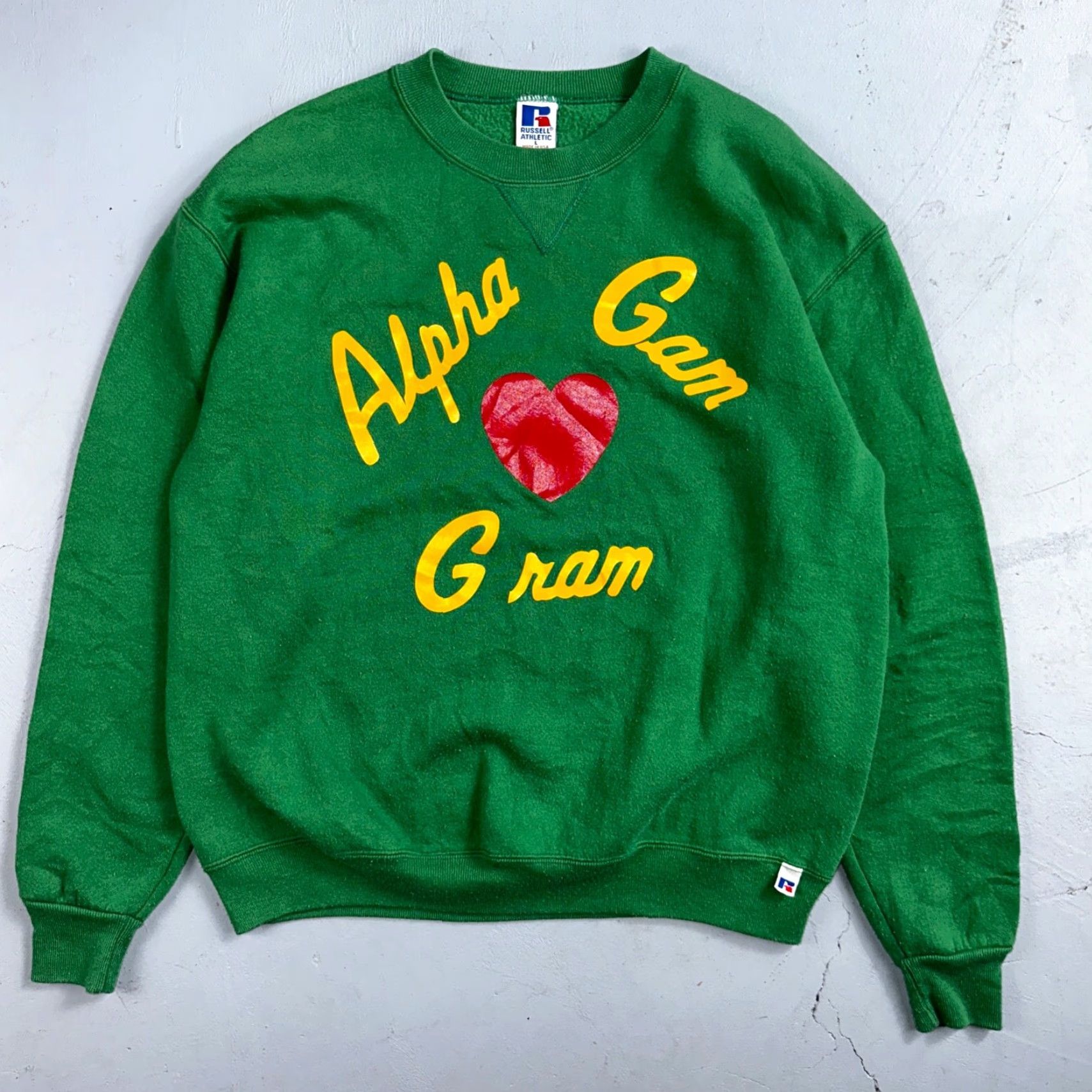 Russell Athletic VINTAGE Russell Athletic Sweatshirt Men L Crewneck All Seasons Green 90s College Sports Size US L / EU 52-54 / 3 - 2 Thumbnail