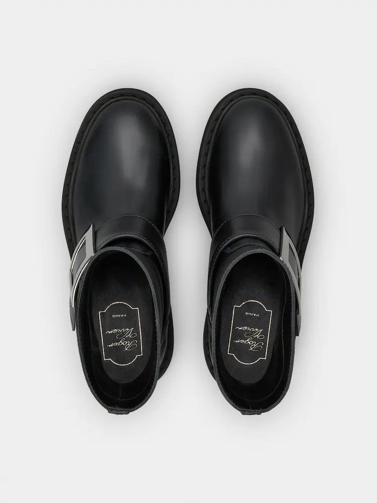 Roger Vivier o1s22i1n0824 Platform Rangers Ankle Boots in Black Size US 10 / IT 40 - 4 Thumbnail
