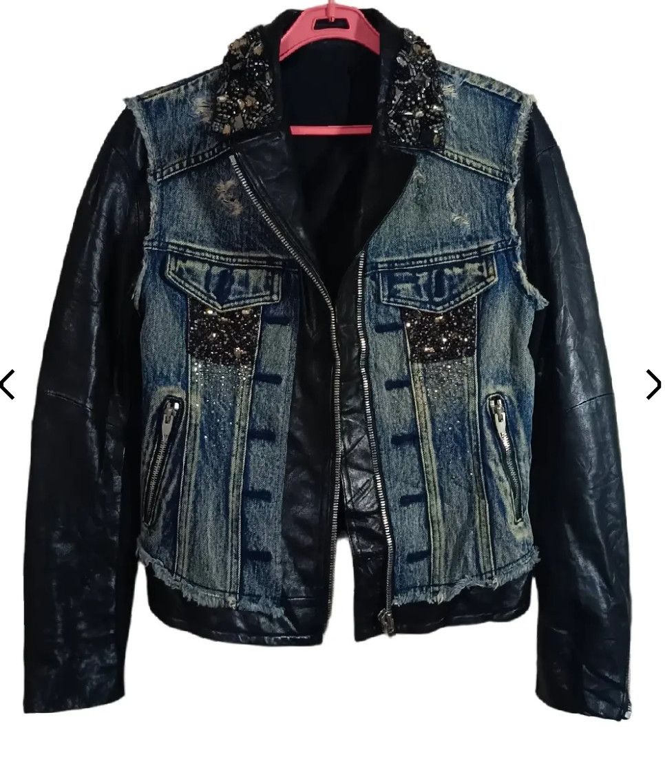 Other Balmain SS11 Safety Sheepskin Crystal Denim Vest Style Size L / US 10 / IT 46 - 2 Thumbnail