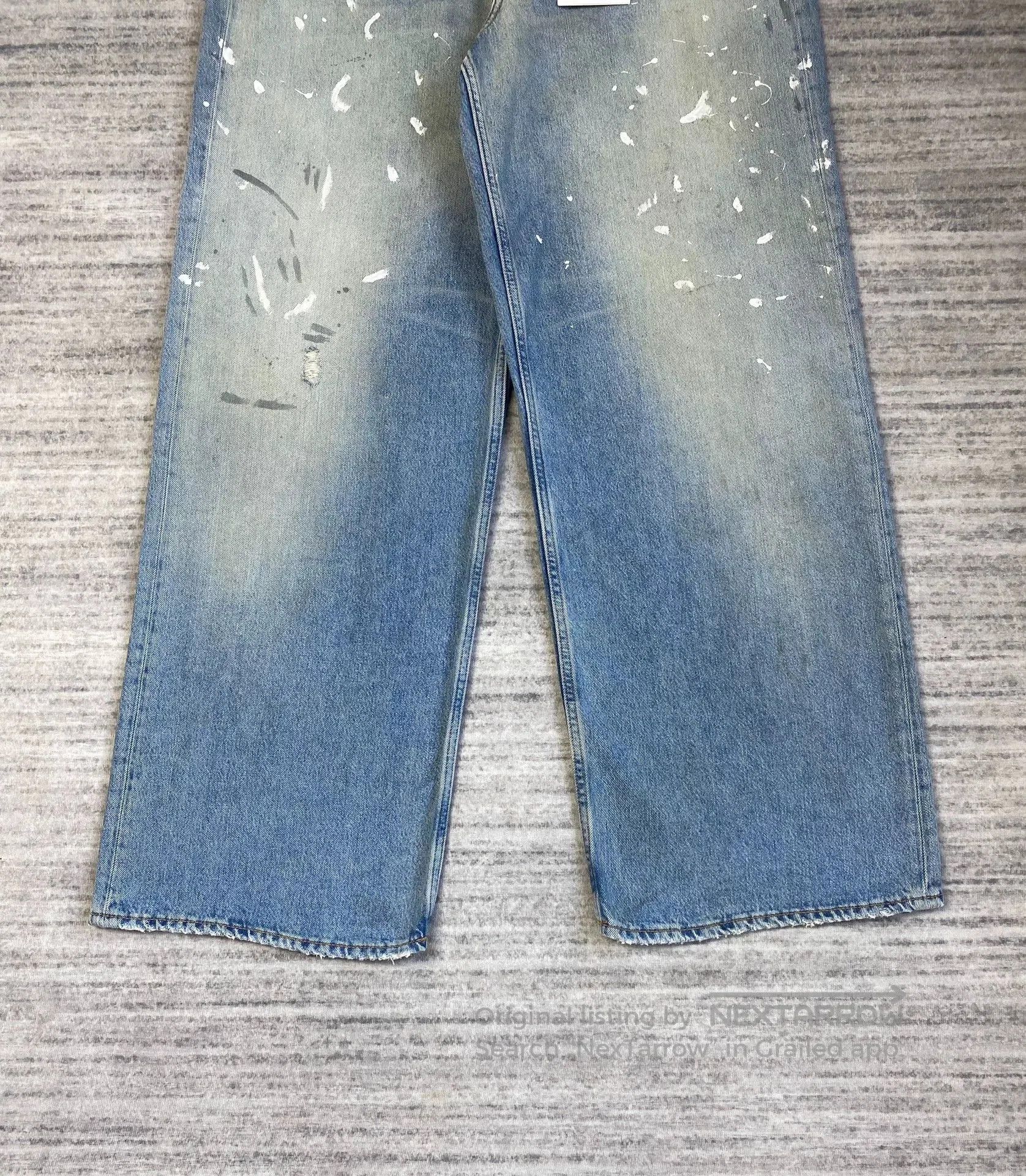 Acne Studios Acne Studios Blue Ink Splash Baggy Jeans. Size US 34 / EU 50 - 3 Thumbnail