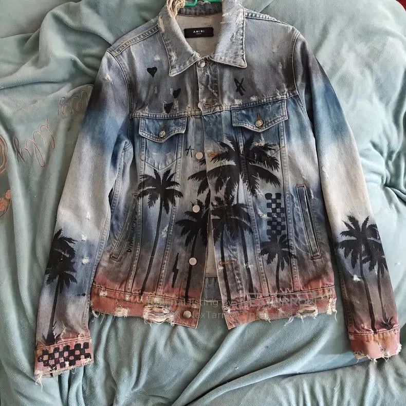 Amiri AMIRI Coconut Tree Denim Jacket M. Size US M / EU 48-50 / 2 - 1 Thumbnail