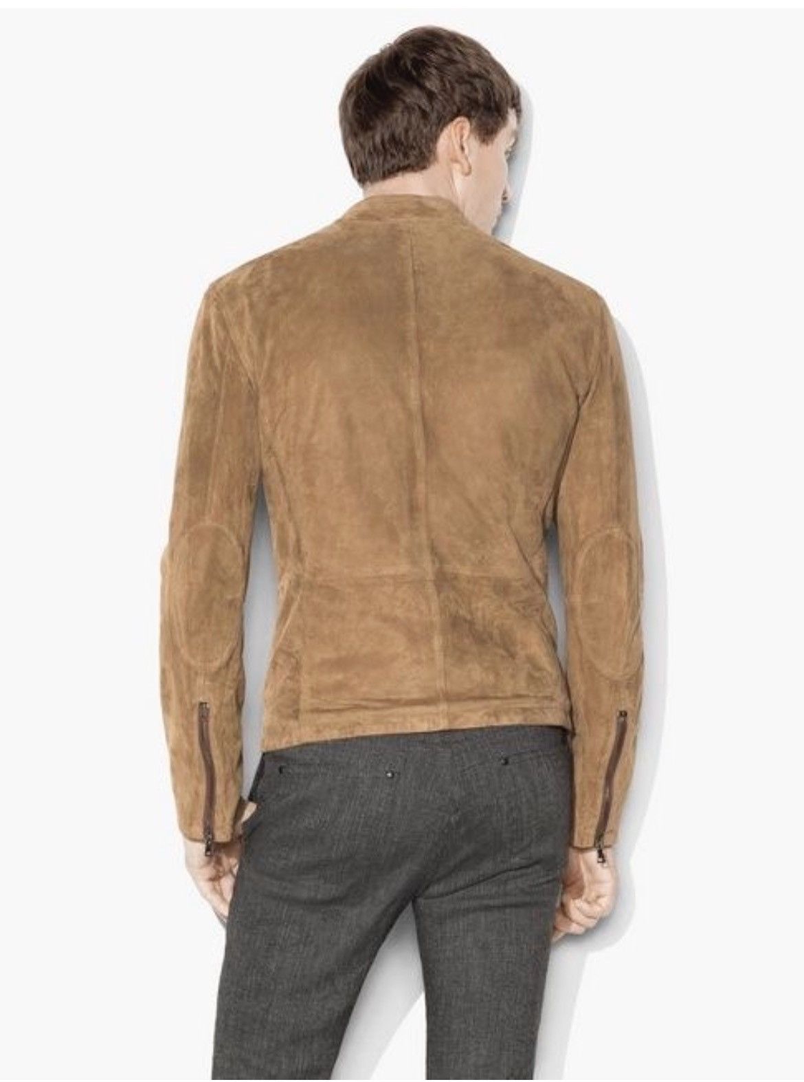 John Varvatos Suede Asymmetric Moto Jacket EU 44 USA 34 Size US S / EU 44-46 / 1 - 3 Thumbnail