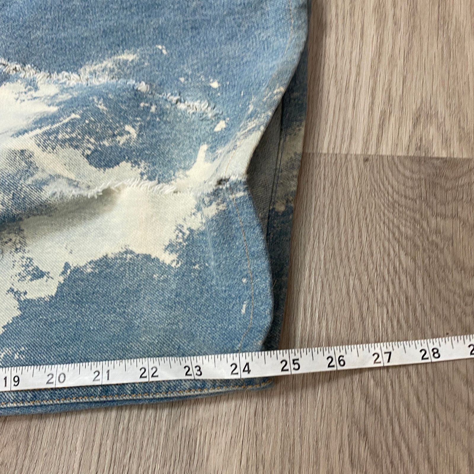 Designer × Japanese Brand Rare Mikio Sakabe Jenny Fax Distressed Acid Wash Jean Medium Size 23" - 7 Thumbnail