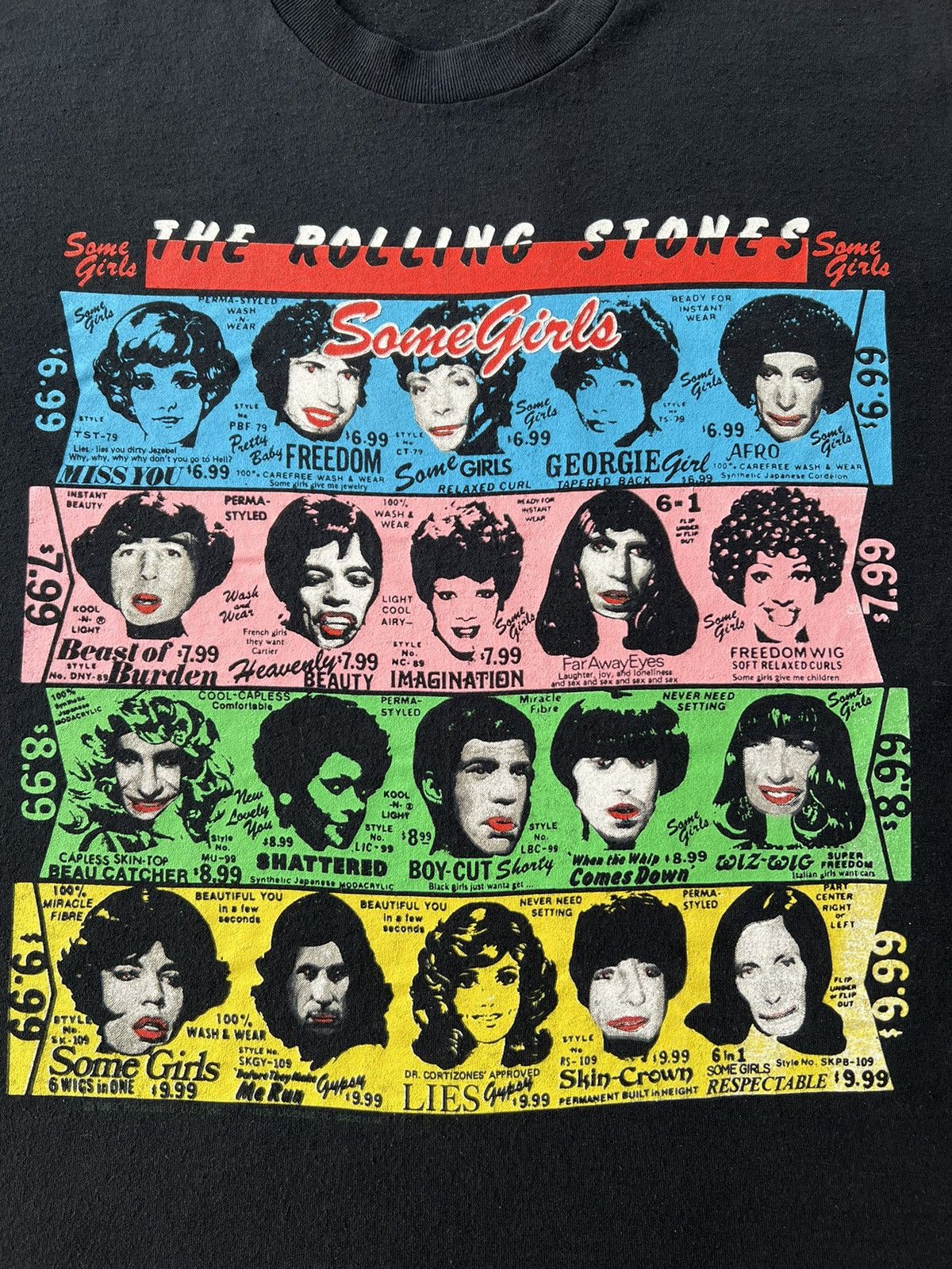 Band Tees Vintage 1989 The Rolling Stones Some Girls 80s Black T-shirt Size US L / EU 52-54 / 3 - 6 Thumbnail