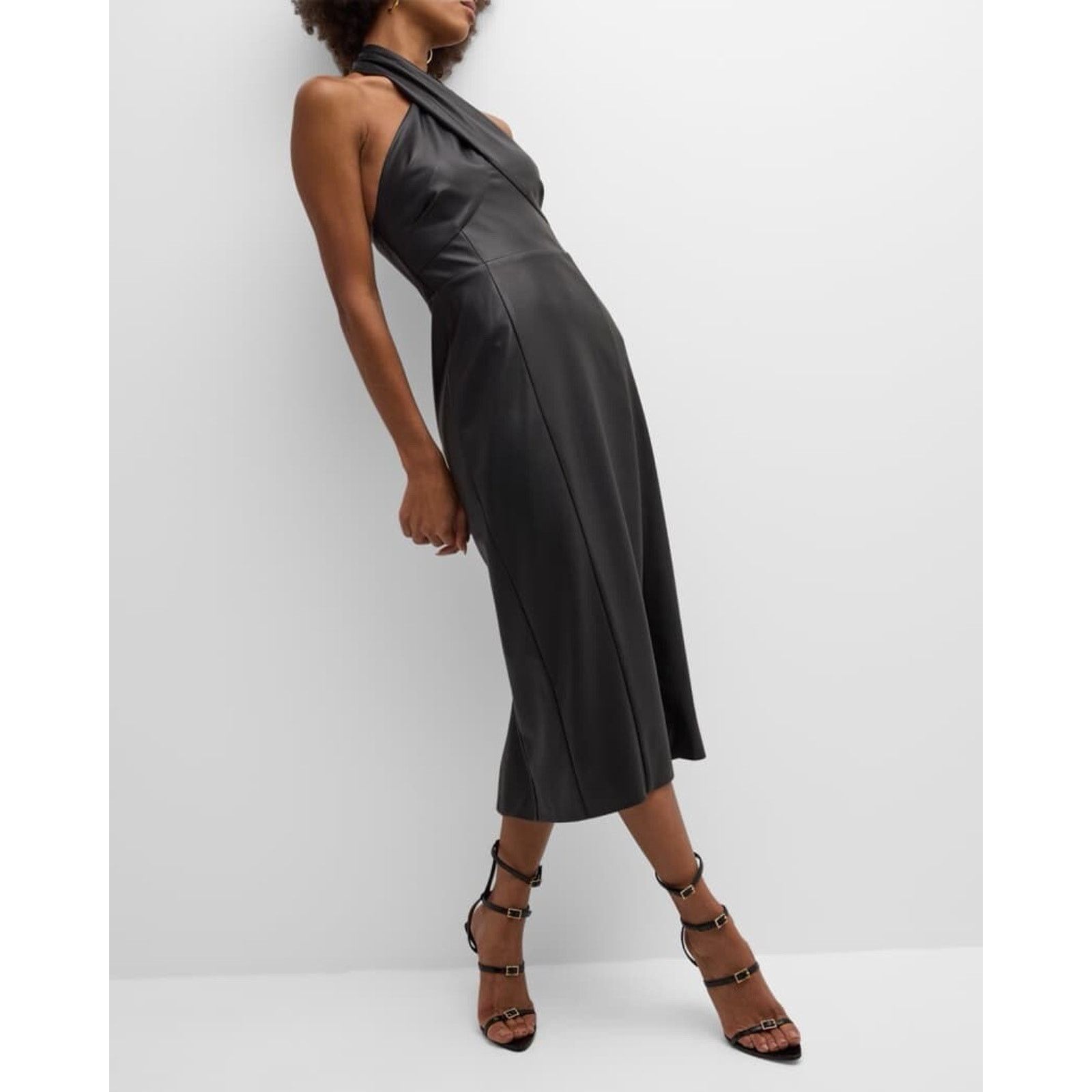 MILLY MILLY Women's Black Raven Faux Leather Size 28" / US 6 / IT 42 - 1 Thumbnail