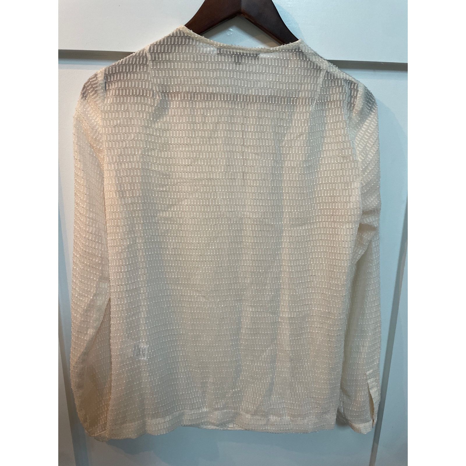 Nanette Lepore Nanette Lepore Semi-Sheer Silk Blend Ruffled Front Blouse, 2 Size XS / US 0-2 / IT 36-38 - 8 Thumbnail