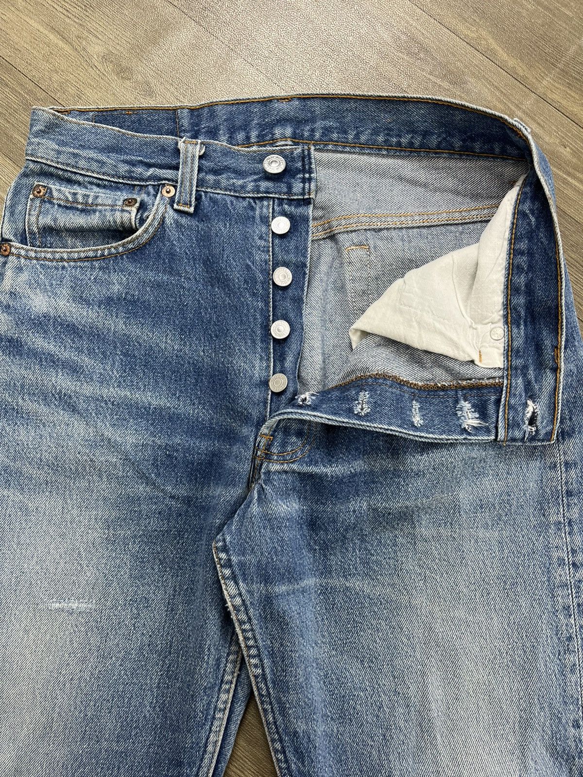 Levi's Vintage Clothing 🇺🇸1990s Vintage Levis 501 31x33 Straight Leg Blue Jeans Size US 29 - 8 Thumbnail