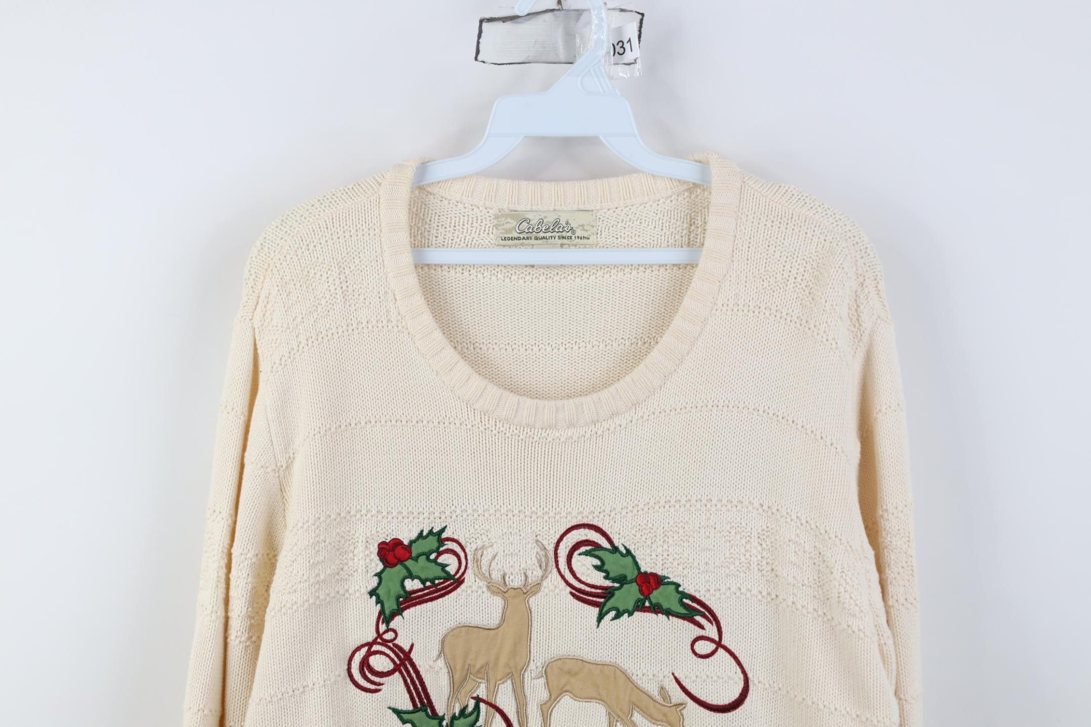 Cabelas Vintage 90s Cabelas Christmas Mistletoe Deer Buck Sweater Size M / US 6-8 / IT 42-44 - 2 Thumbnail