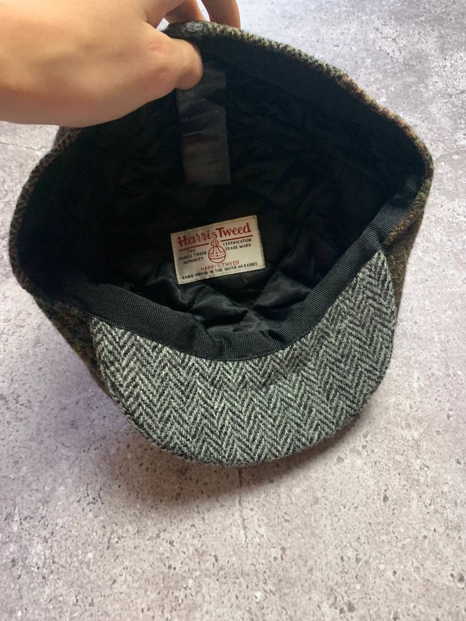 Harris Tweed Vintage 90's Harris Tweed Patchwork herringbone flat cap hat Size ONE SIZE - 4 Thumbnail