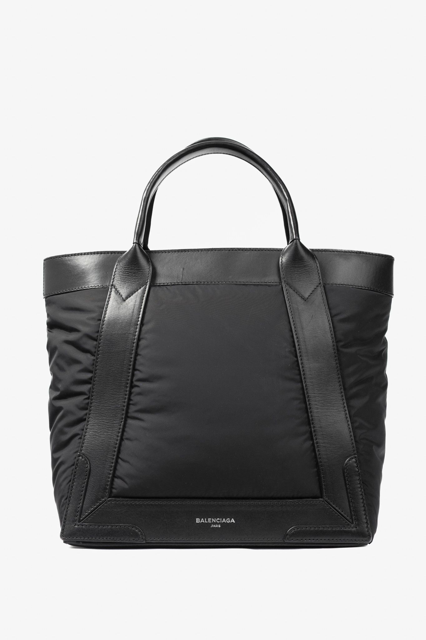 Balenciaga Balenciaga Cabas S Black Wadded Nylon & Calfskin Tote Bag Size ONE SIZE - 1 Thumbnail