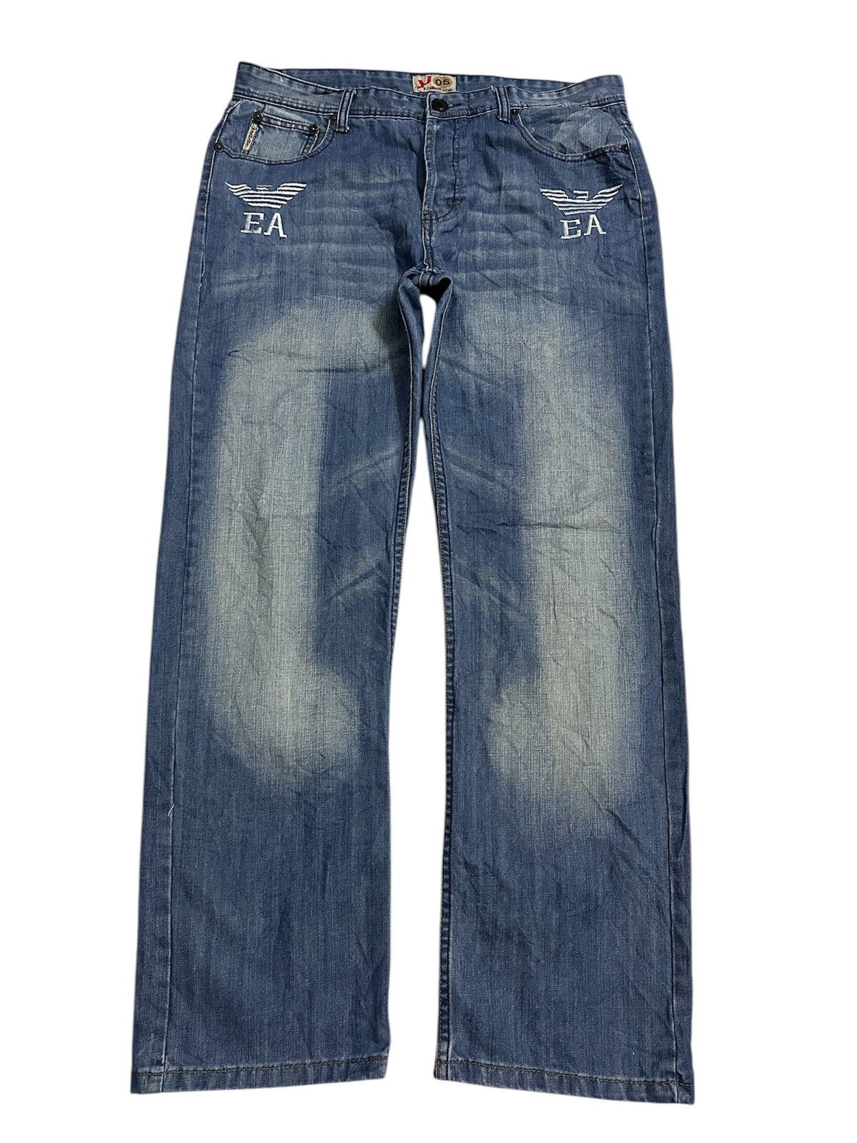 Rick Owens 2000 Emporio Armani Baggy Embroidered Y2K Goa Lgb Jnco Jeans Size US 38 / EU 54 - 5 Thumbnail