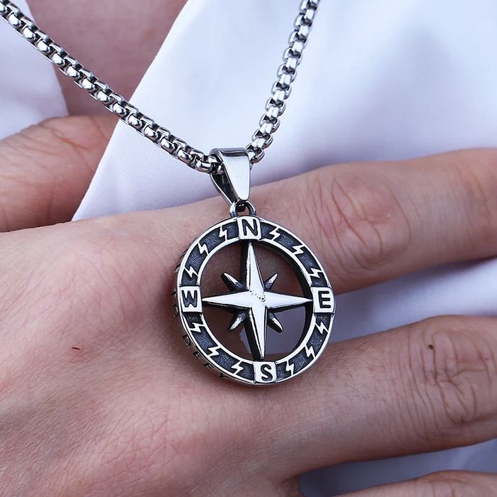 Streetwear Travel Compass Pendant Necklace | Grailed