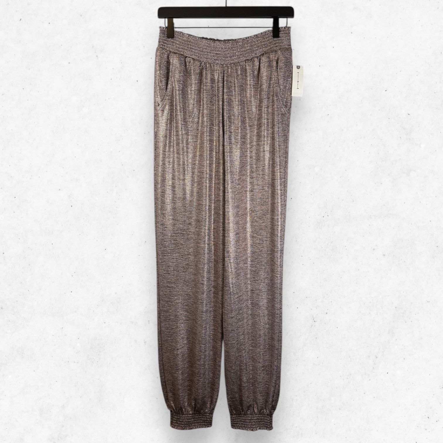 Anthropologie Anthropologie Joggers Metallic Rose Gold Elastic Women's S Size 30" / US 8 / IT 44 - 1 Thumbnail
