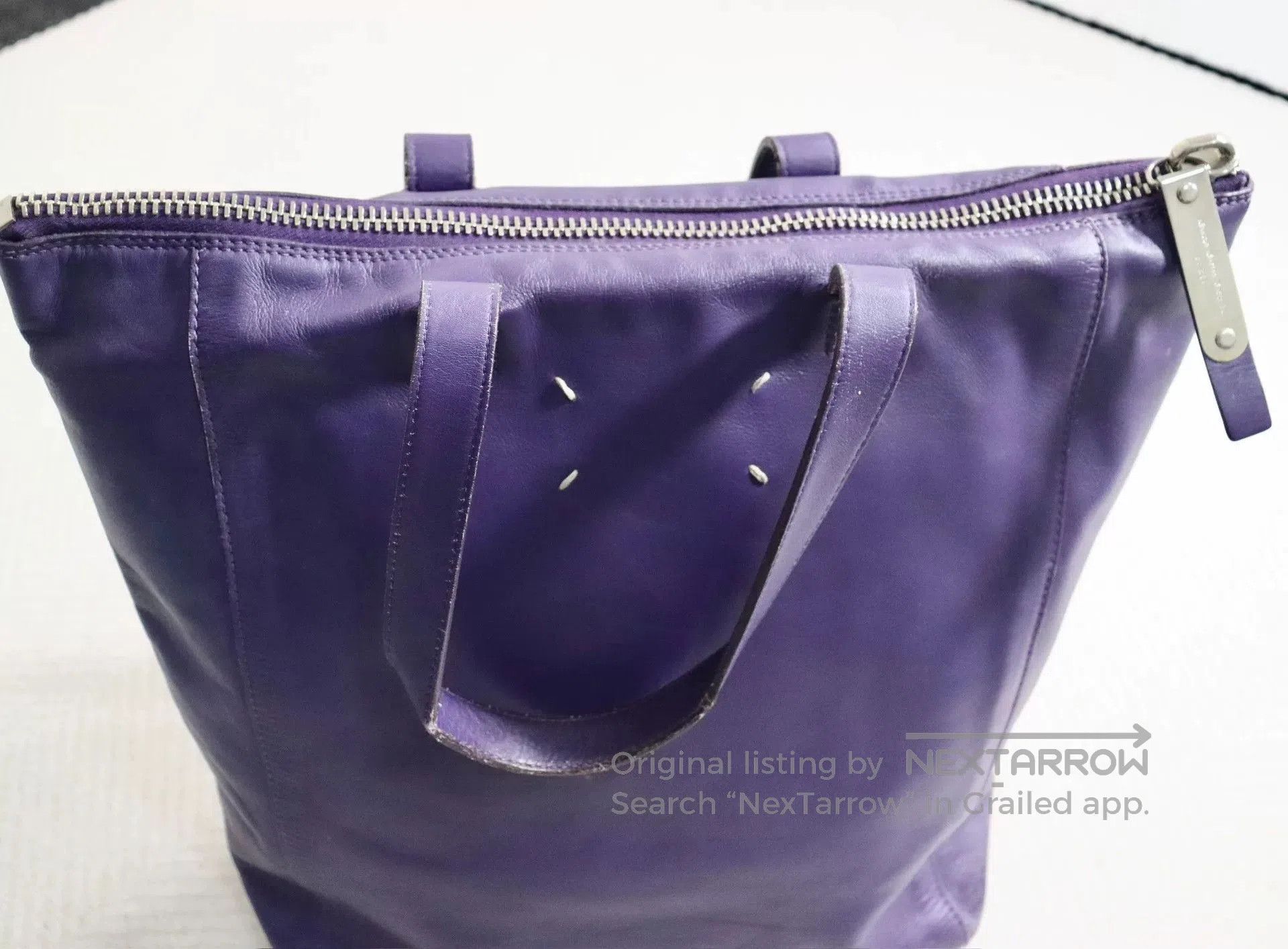 Maison Margiela Maison Margiela Purple Leather Tote Bag. Size ONE SIZE - 3 Thumbnail