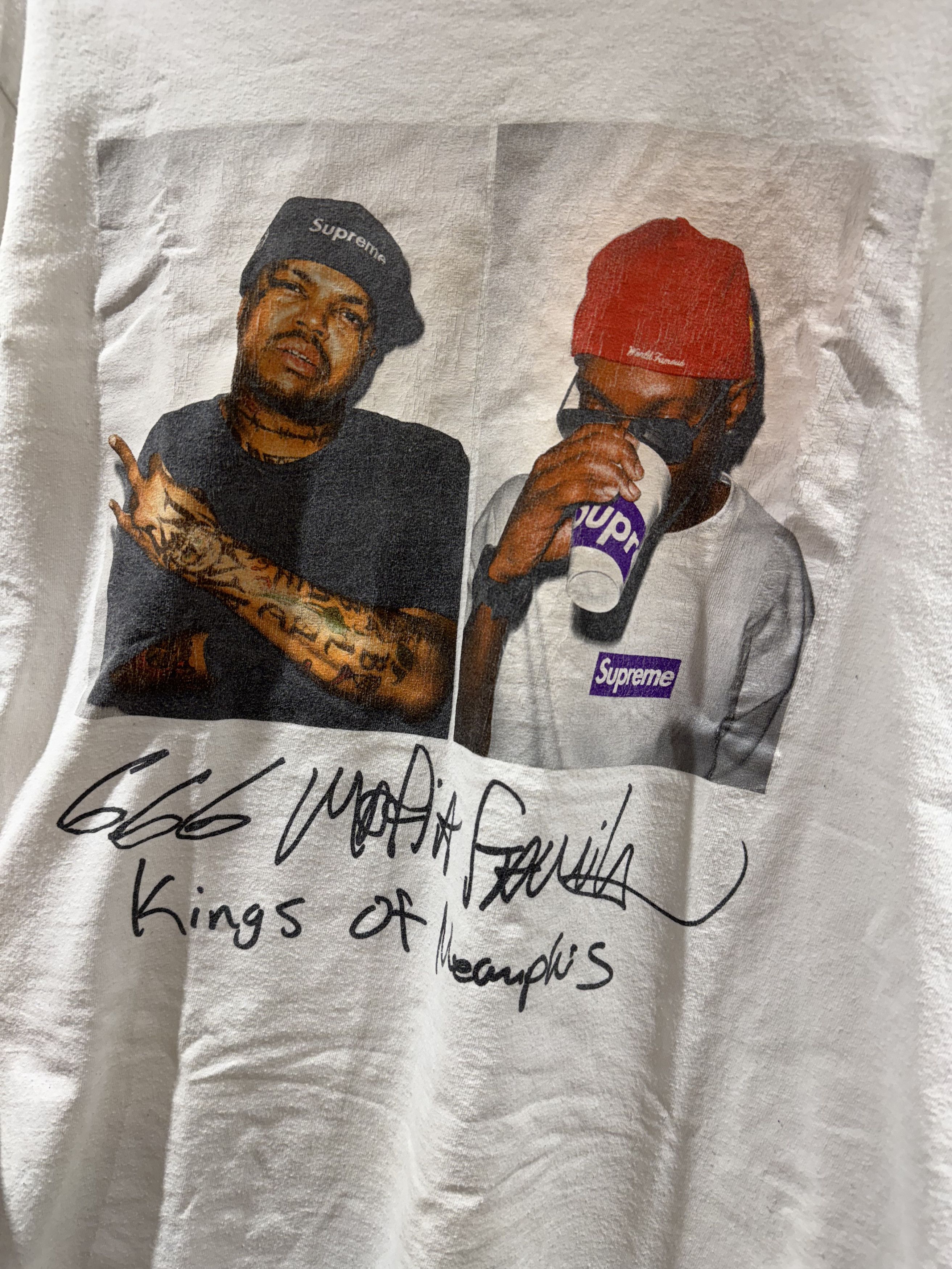 Supreme Supreme Three 6 Mafia Photo Tee White Size Medium FW12 Size US M / EU 48-50 / 2 - 2 Thumbnail