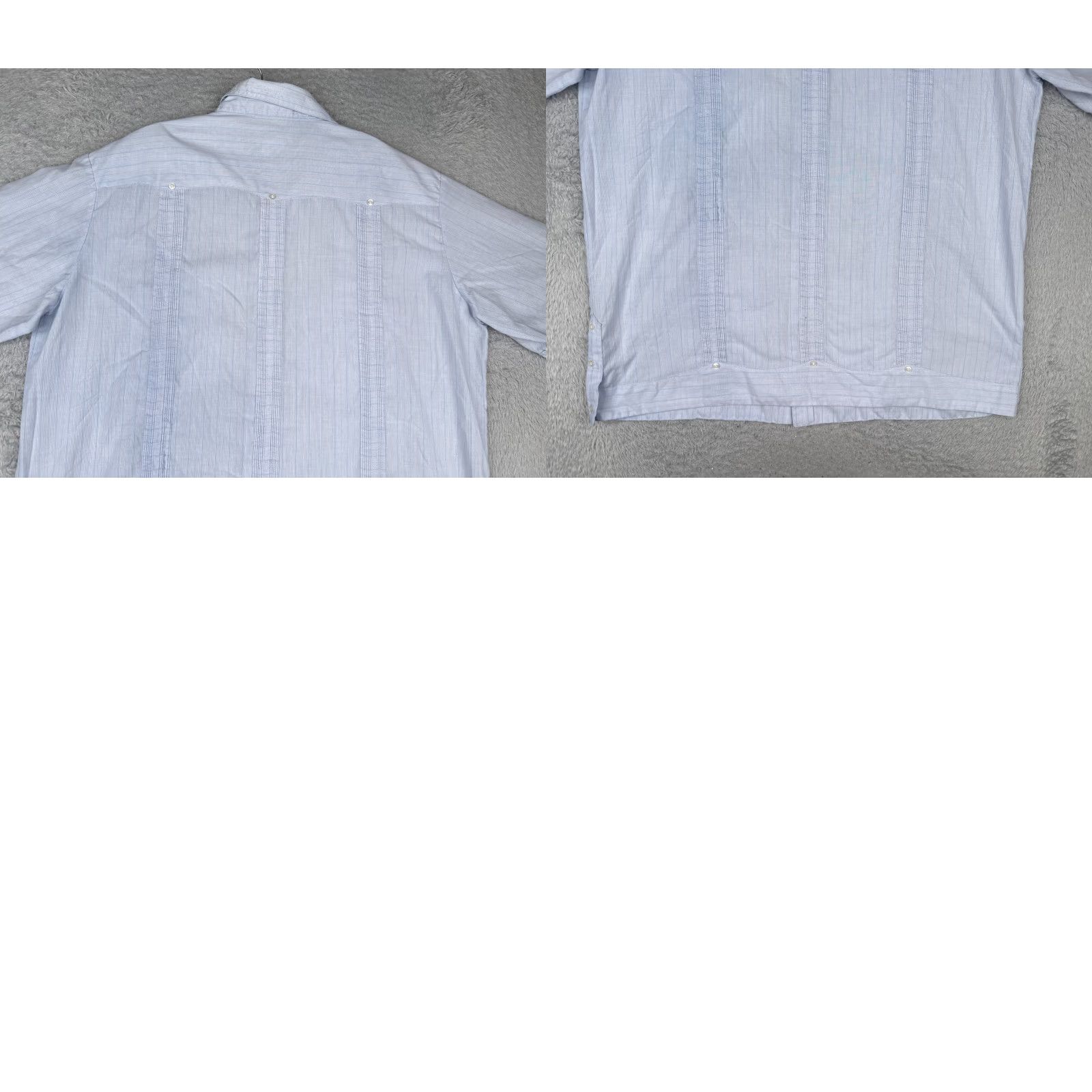 Vintage Renato Guayabera Shirt Men Extra Large Blue Vertical Stripe 4 Pocket Poly Blend Button-Up Size US XL / EU 56 / 4 - 9 Thumbnail