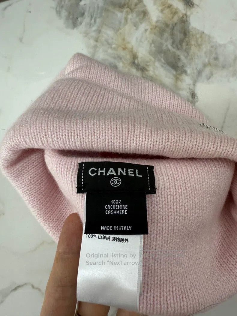 Chanel Chanel 25C Pink Sequin Love Knitted Cold Hat Size ONE SIZE - 4 Thumbnail