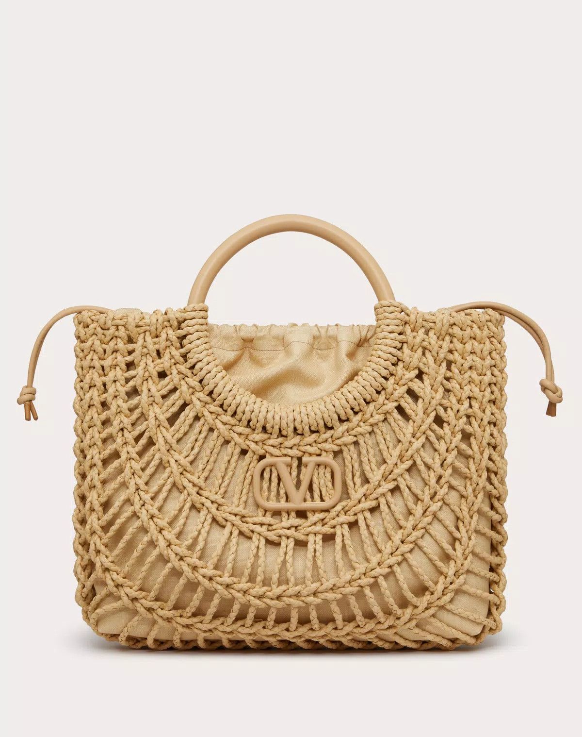 Valentino oc11z0725 Size:OS/ Allknots Woven Rope Shopper in Beige Size ONE SIZE - 1 Thumbnail