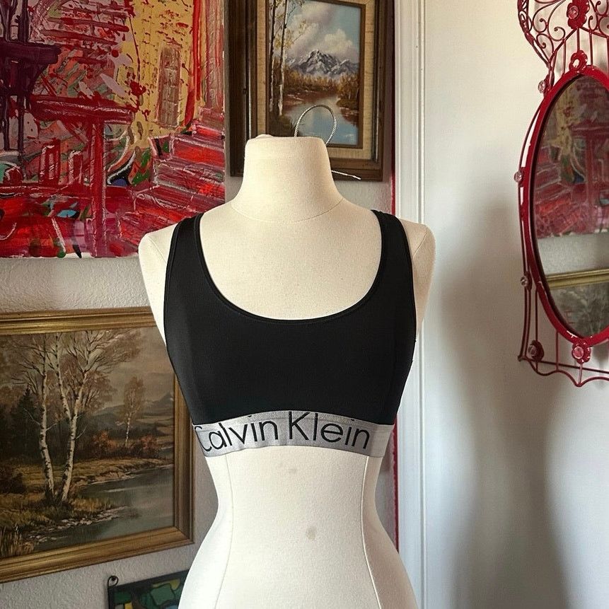 Calvin Klein calvin klein black gray sports bra Size S / US 4 / IT 40 - 1 Thumbnail